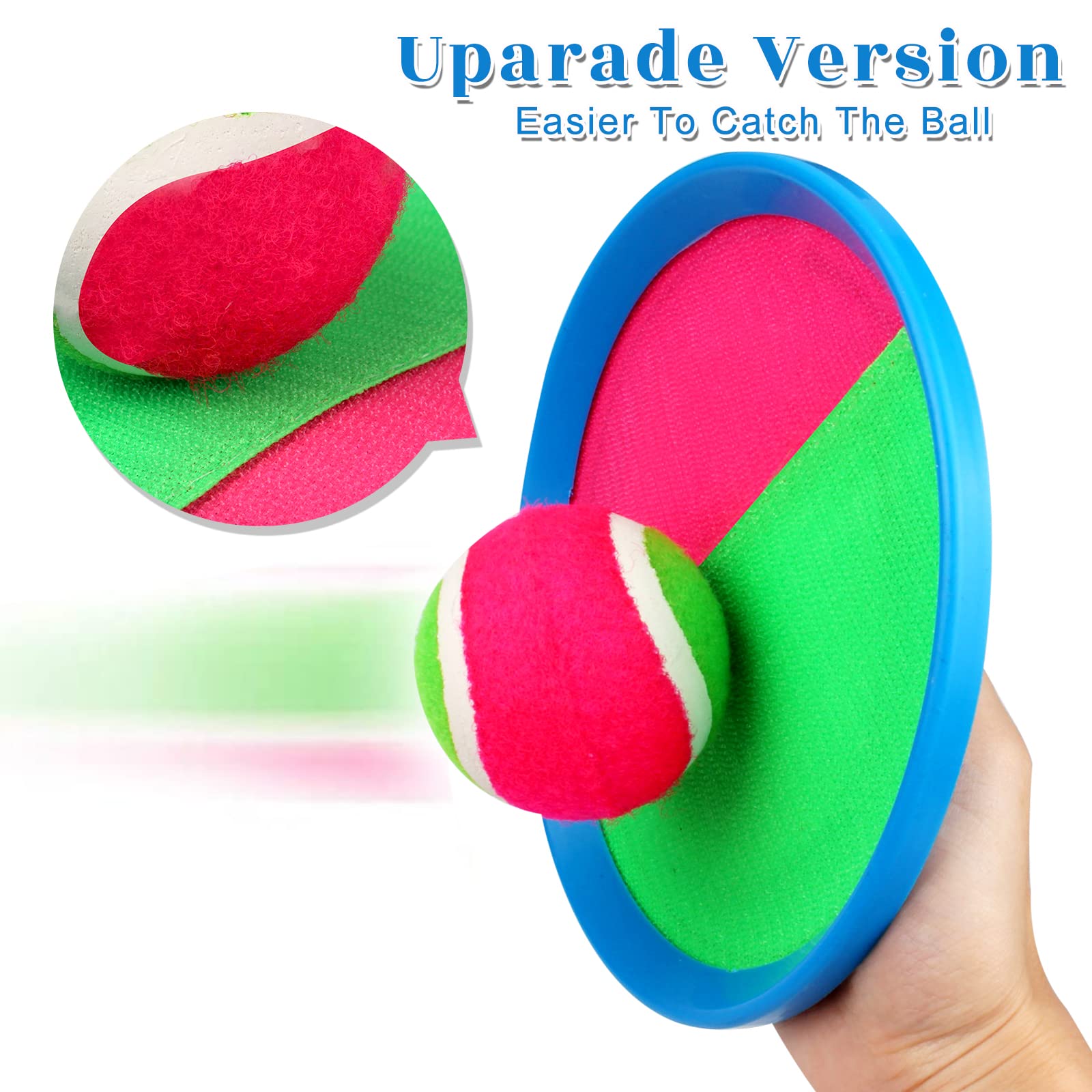 Toss and Catch Game Set with 4 Paddles, 4 Balls & Storage Bag - Fun Outdoor Toys for Kids - Perfect for Beach, Backyard, Park & Family Game Night
