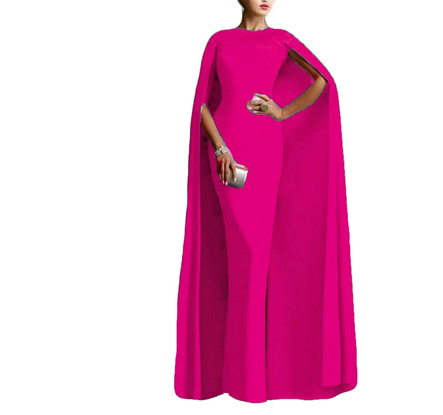 Elegant Xjizu Women's Mermaid Formal Gown 2022 - Appliques Long Prom Evening Dress with Cape | Perfect for Homecoming, Wedding Guest, Red Carpet & Special Occasions