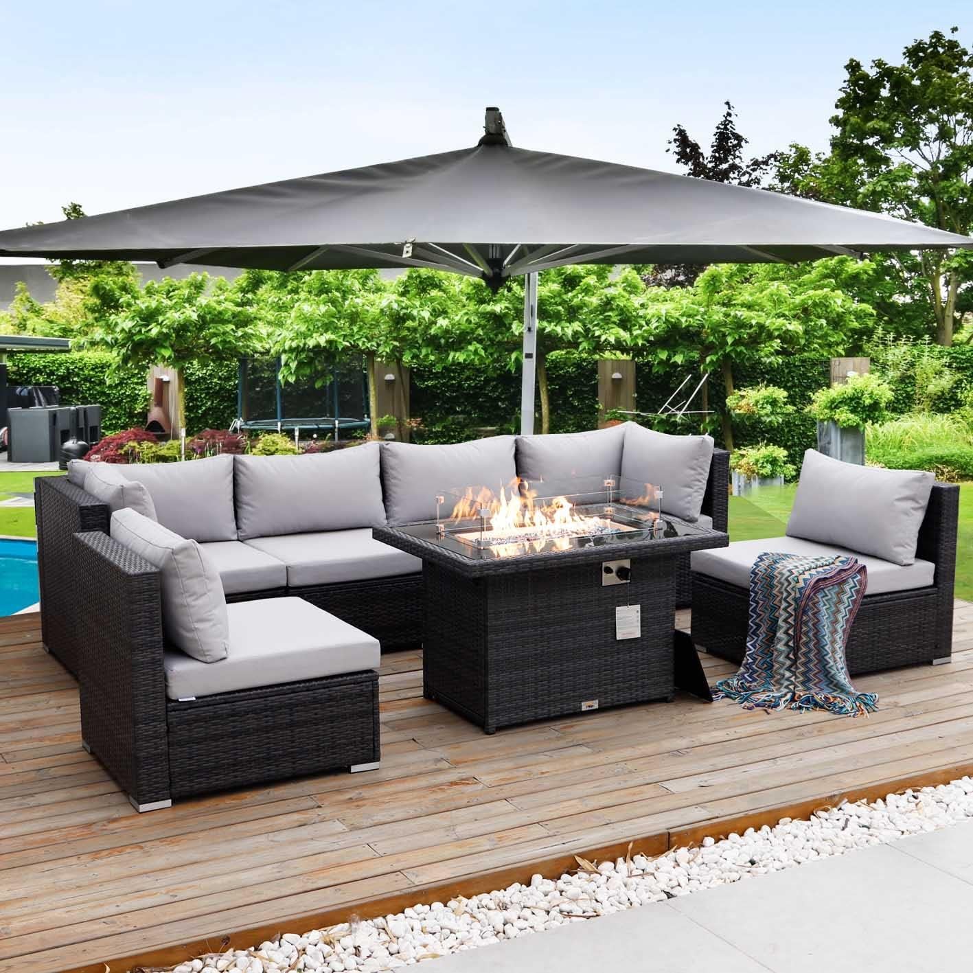 2-Piece PE Rattan Patio Furniture Set - Armless Outdoor Sofas with Thick Cushions, All-Weather Wicker Seating for Backyard, Deck, Garden, Balcony & Poolside (Light Grey) - Perfect for Relaxing & Entertaining Guests