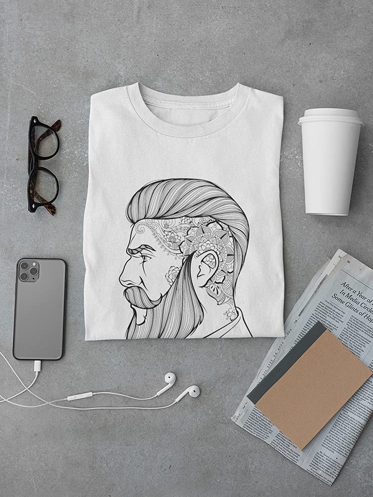 Smartprints Hipster Men's Tattooed Face Graphic T-Shirt - Trendy Urban Streetwear for Casual Outfits & Music Festivals