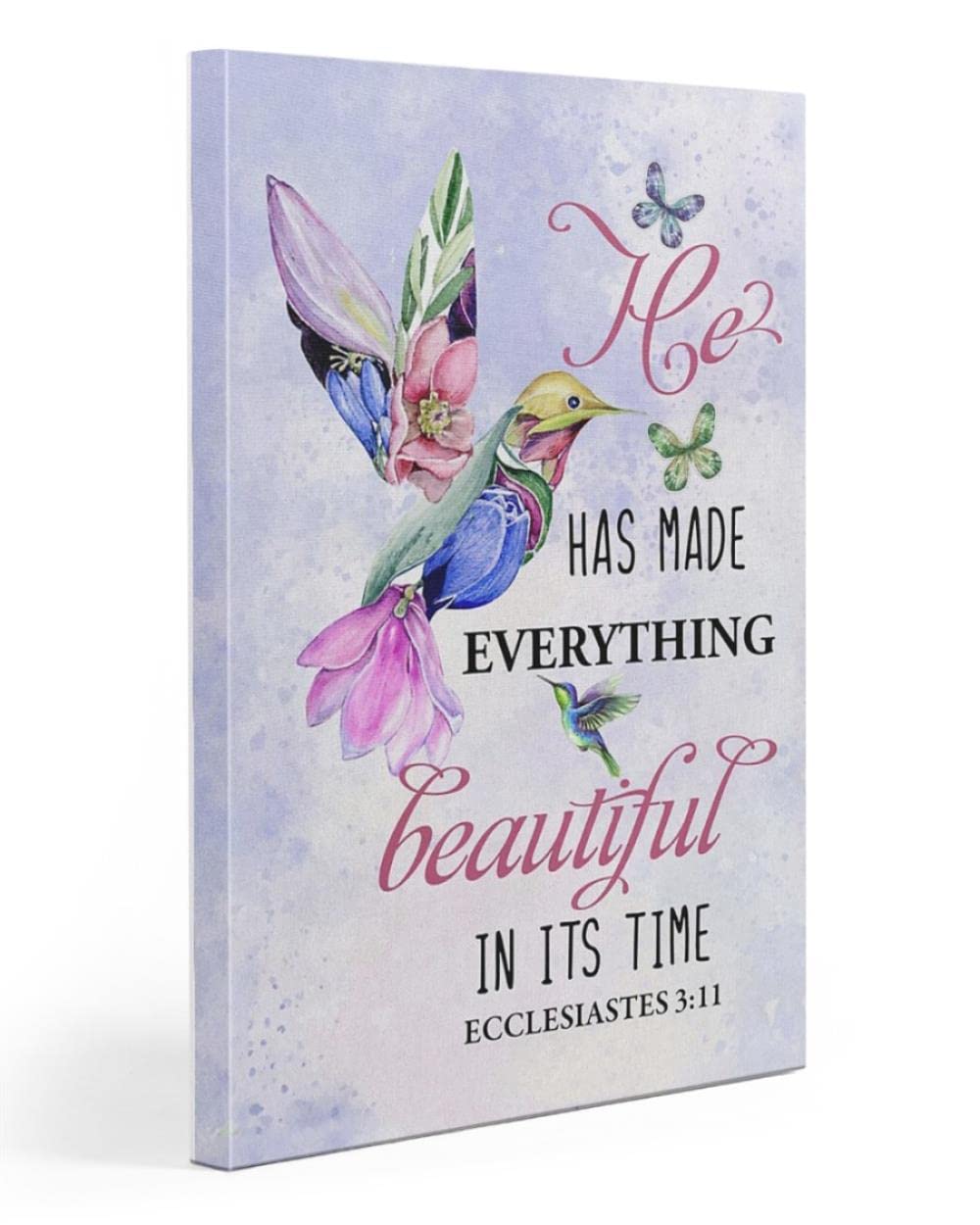 Inspiring Ecclesiastes 3:11 Christian Canvas Print - 'He Has Made Everything Beautiful In Its Time' Bible Verse Wall Art - Perfect for Home Decor, Church Gifts & Faith-Based Interior Design
