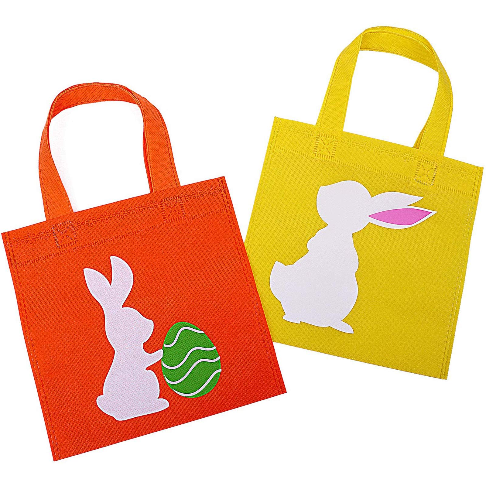 Elcoho 30-Piece Easter Bunny Treat Bags - 8x8 Inch Non-Woven Reusable Goodie Bags with Handles for Easter Party Favors, Egg Hunts & Spring Celebrations