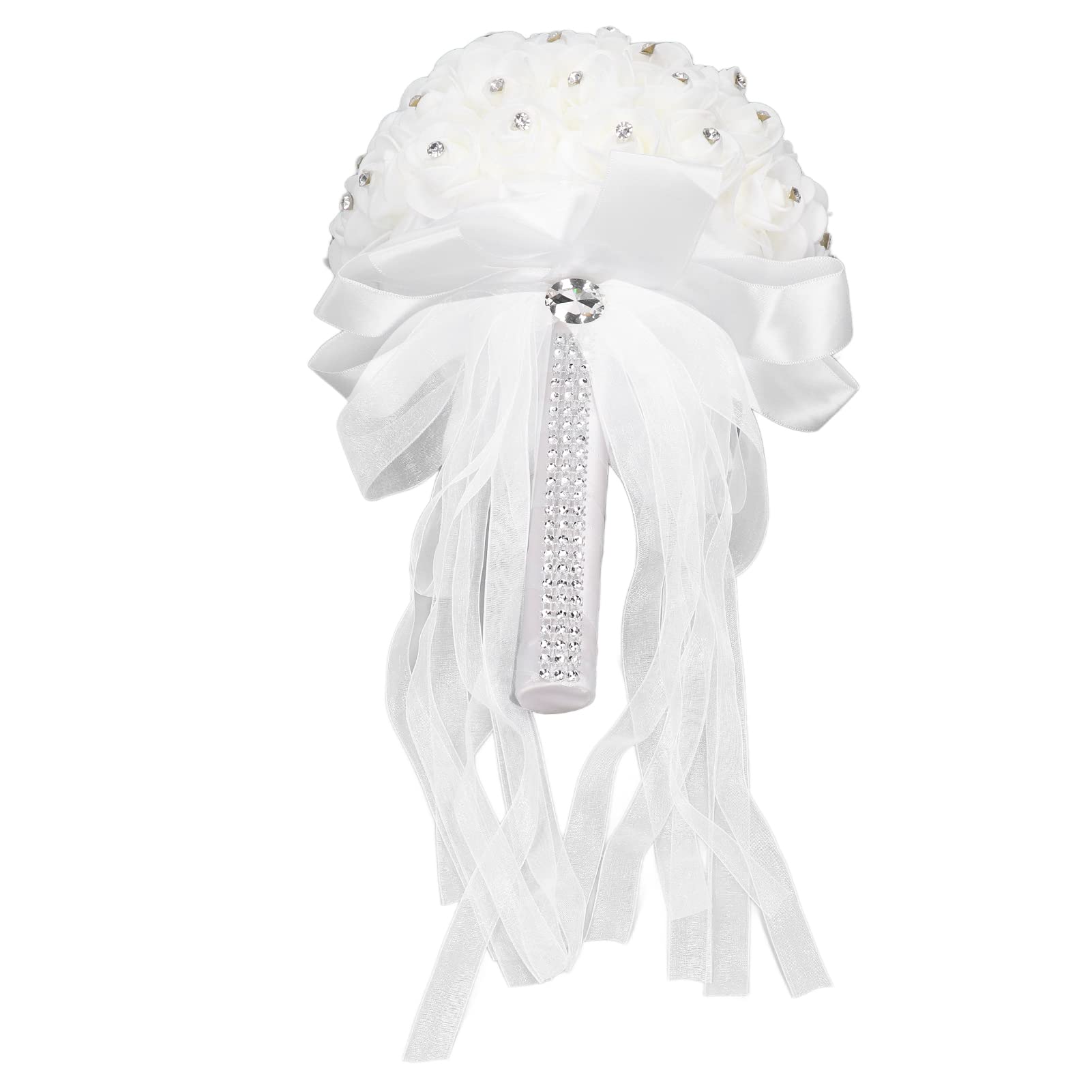 Zerodis Durable Odorless Artificial Silk Flower Bouquet with Ribbon - Eco-Friendly Wedding, Party, Home & Office Decoration for Romantic Atmosphere