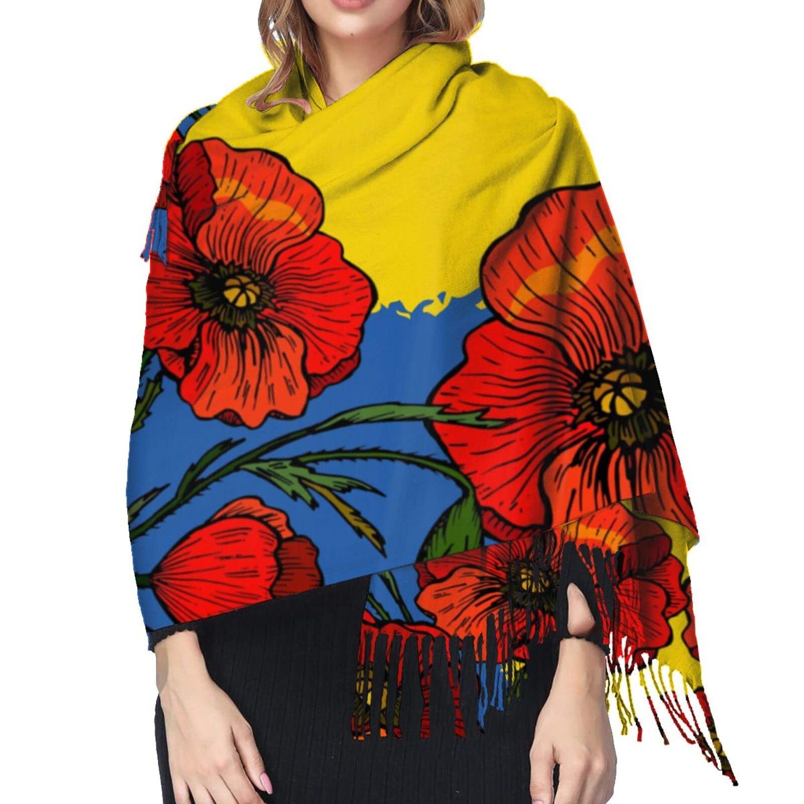 Ukrainian Fashion Shawl Scarf - Lightweight Silk Wrap for Women, Summer Birthday Gift for Friends - Perfect for Travel, Beach & Casual Outfits