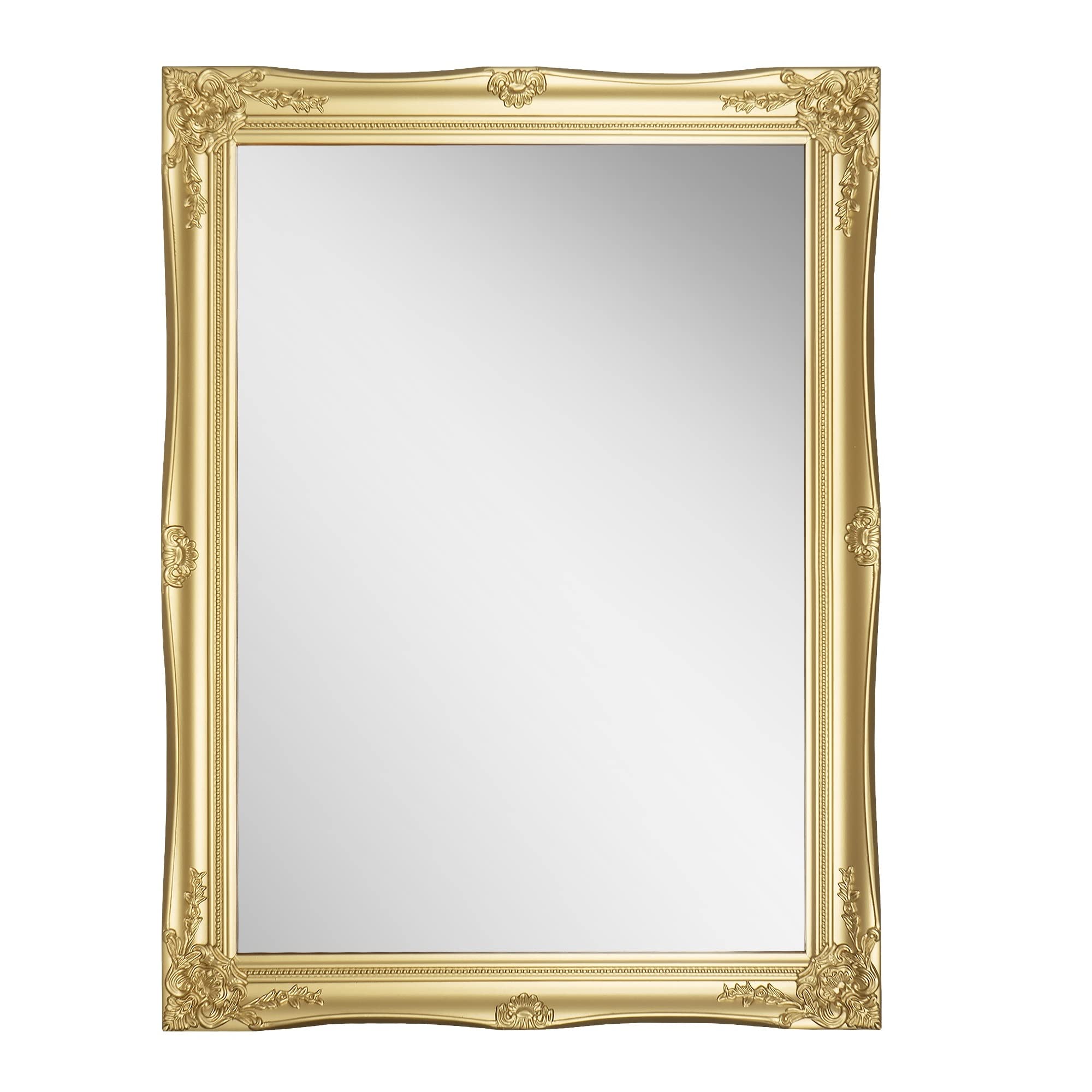 Toppay Gold Framed Bathroom Mirror 32x24 Inches - Elegant Wall Mounted Vanity Mirror for Bathroom Decor, Makeup & Shaving - Perfect for Modern Home, Apartment, or Hotel