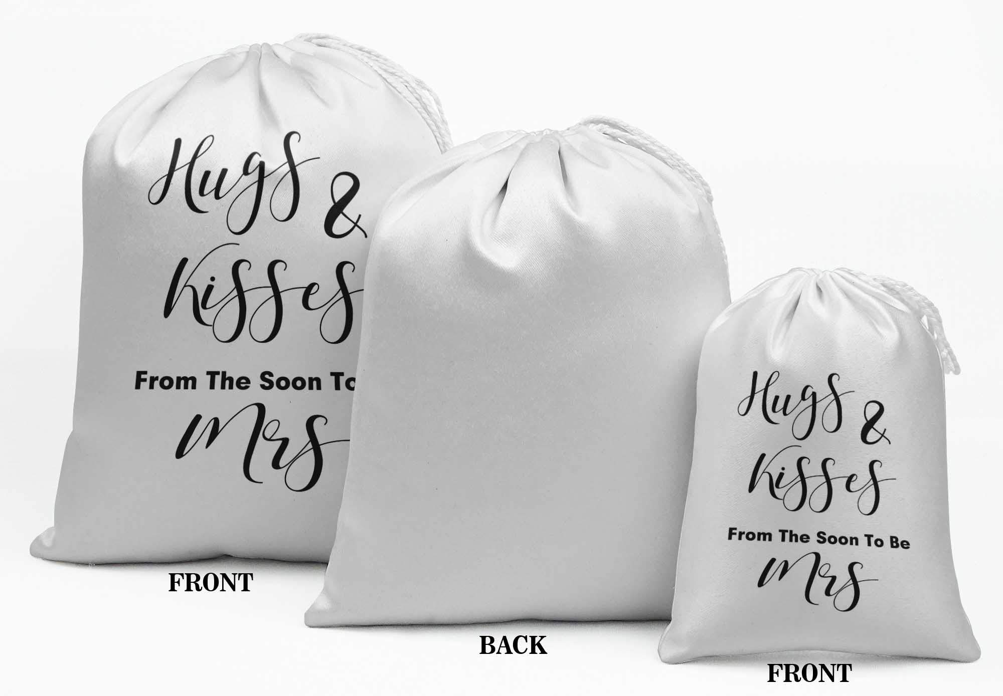 Darling Souvenir White Hugs And Kisses Wedding Favor Bags - 15pcs Elegant Gift Pouches for Bridal Shower, Anniversary & Party Favors - Perfect for Wedding Decorations, Baby Showers & Special Events