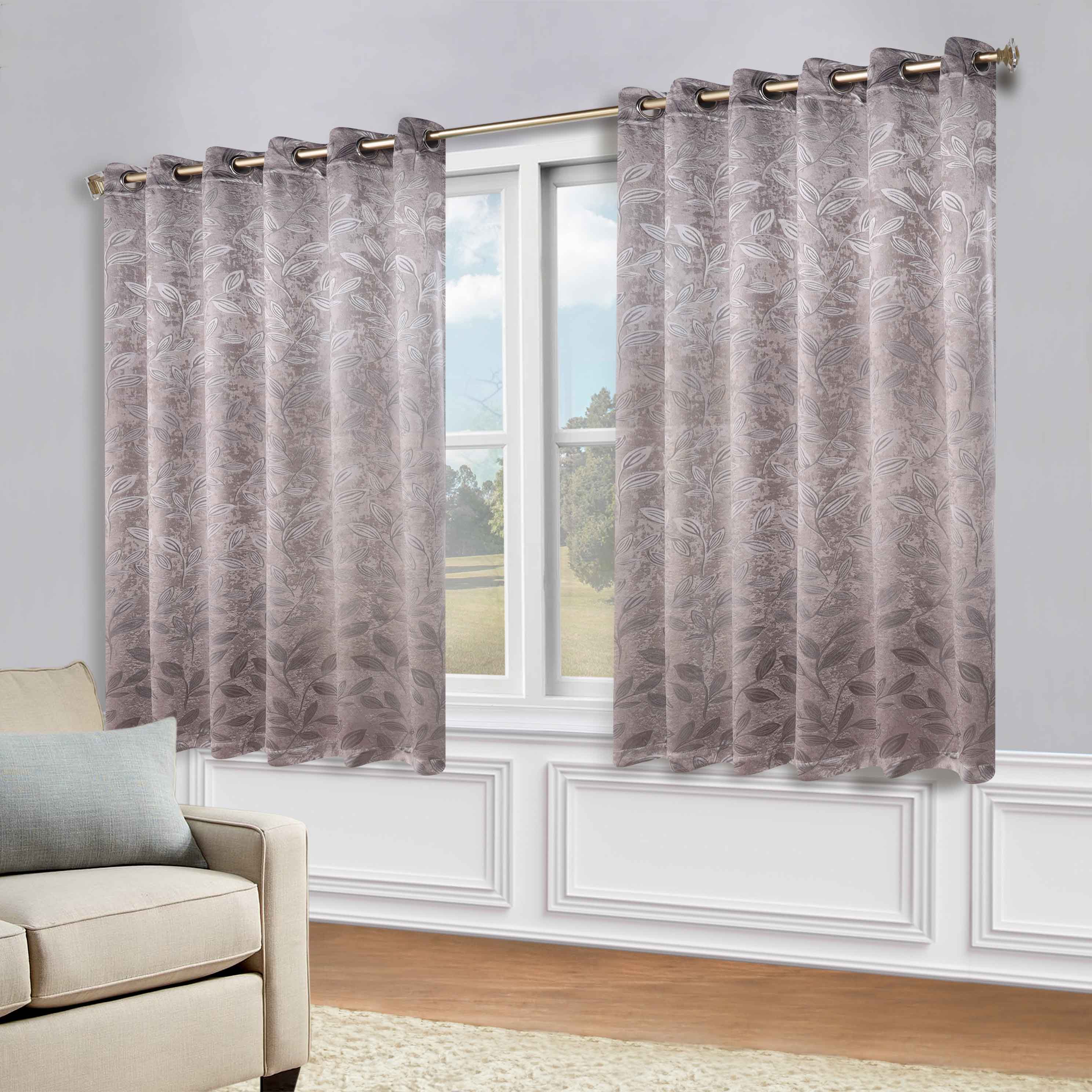 Leaves Grommet Blackout Curtains Set of 2 - Thermal Insulated Room Darkening Drapes for Bedroom & Living Room - Noise Reducing Window Treatment for Home Decor