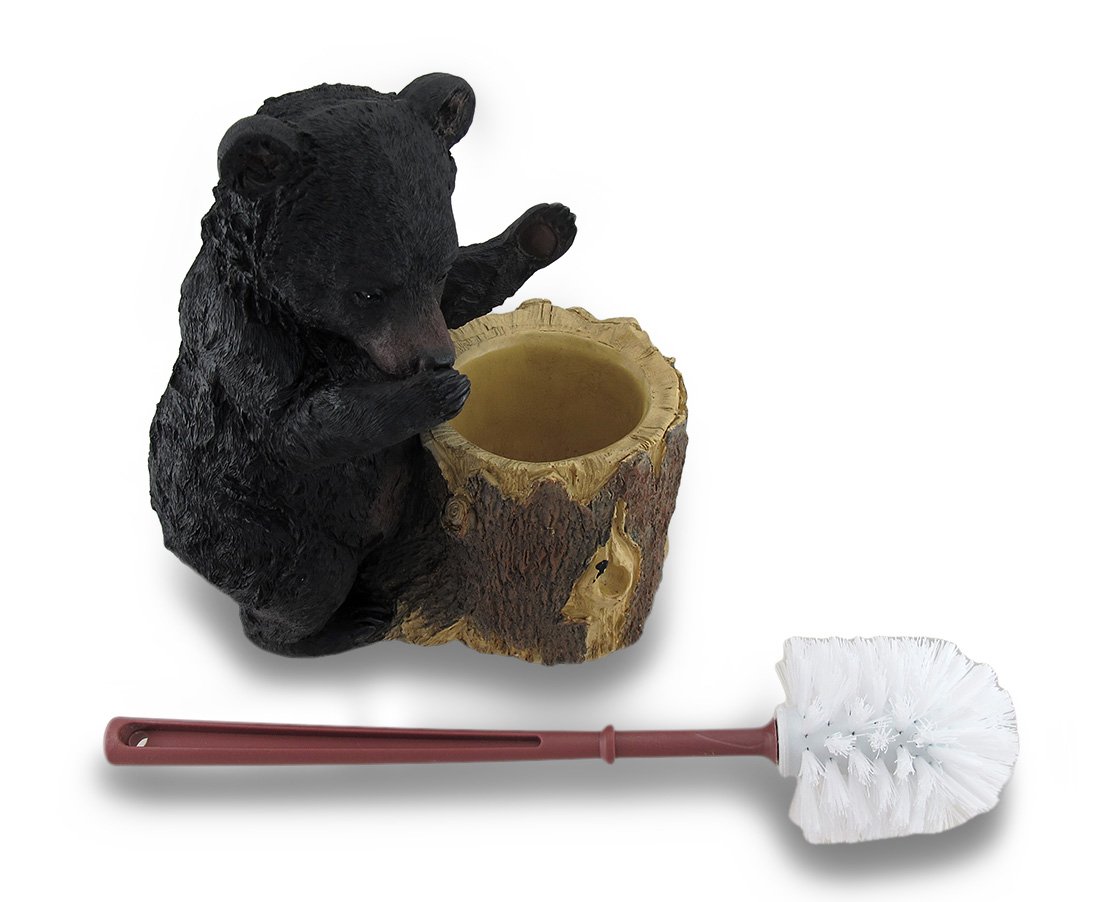 LL Home Stinky Bear Toilet Brush Holder - Cute Bathroom Cleaning Tool with Non-Slip Base for Toilet, Sink & Shower Cleaning - Perfect for Kids Bathroom, Guest Bath & Home Decor