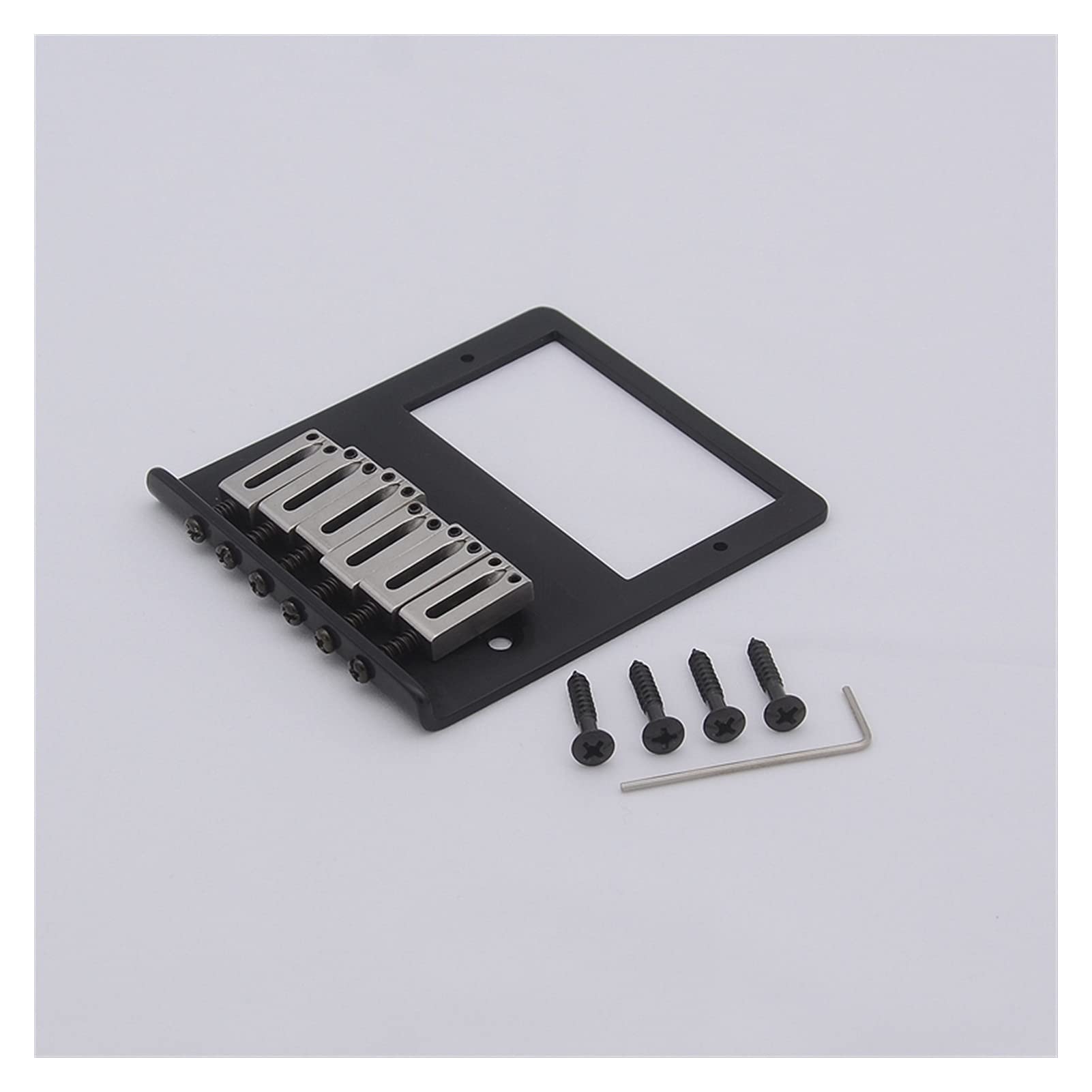 Electric Guitar Bridge Set - Humbucker Pickups, Stainless Steel Saddle & Brass Plate for TL Guitar | Fixed Bridge Replacement | Perfect for Rock, Blues & Metal Performances (Black)