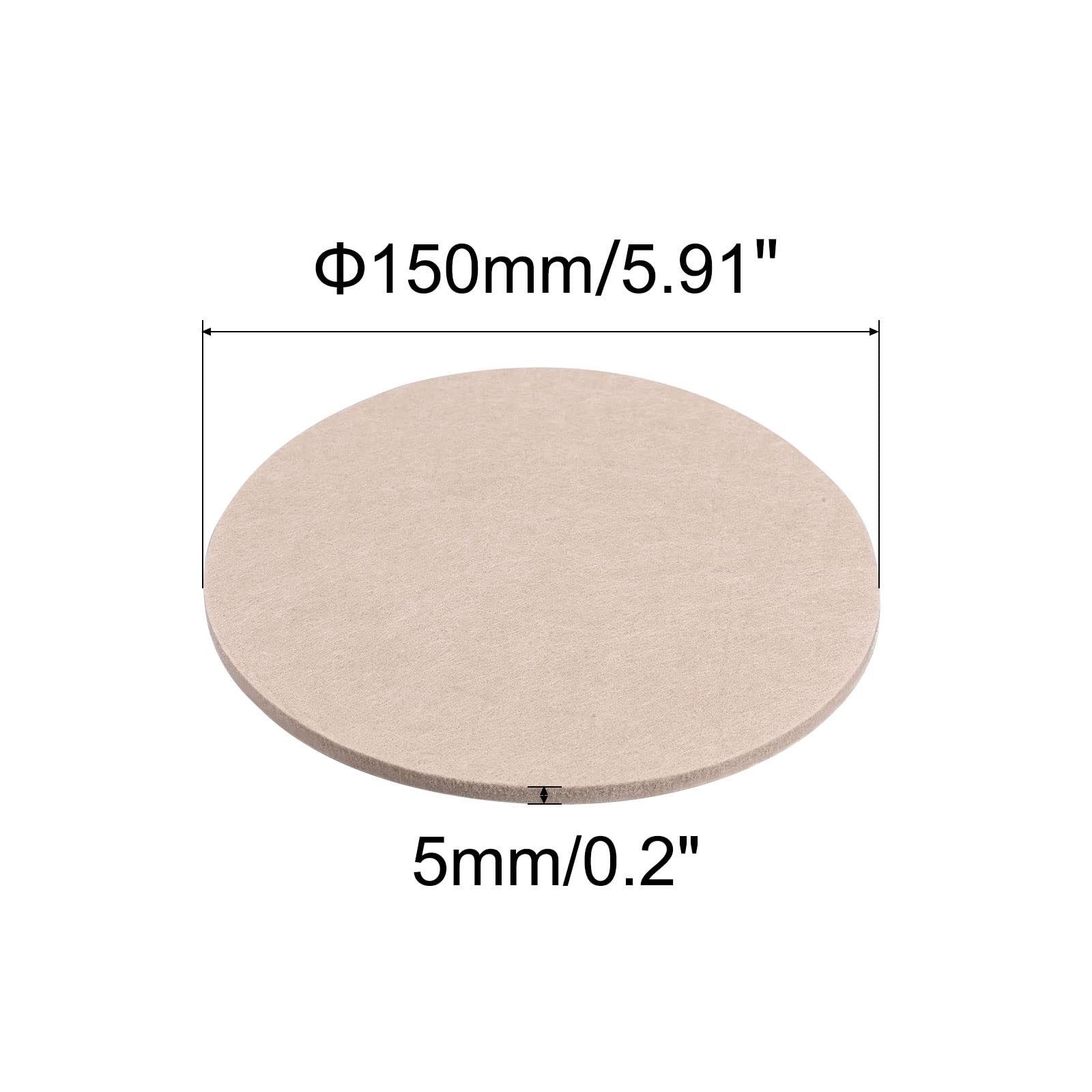 uxcell 150mm Self-Adhesive Non-Slip Felt Pads - 16 Pack Round Furniture Protectors for Cabinets, Chairs & Floors | Scratch-Resistant Floor Guards for Hardwood & Tile | Beige Felt Pads for Furniture Feet Protection