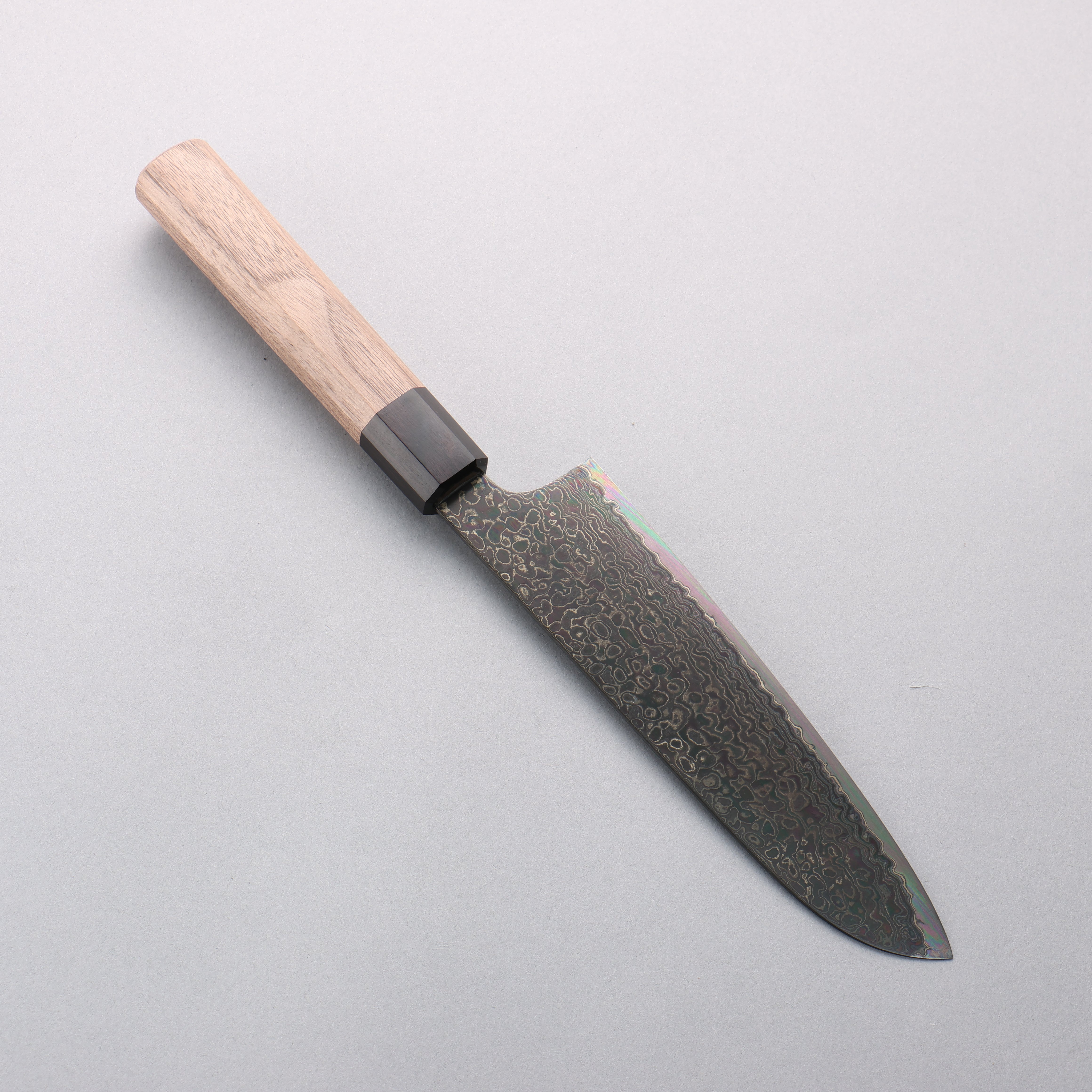 Premium Kagekiyo ZA 18 Damascus Black Santoku Knife 175mm - Walnut Handle Japanese Chef Knife for Slicing, Dicing & Precision Cooking