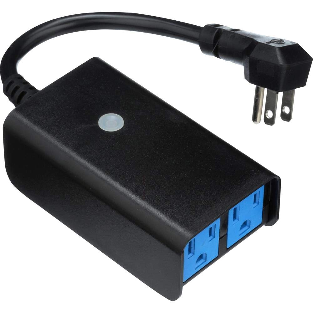 Westek SMARTPLUG2A WiFi Smart Plug with 2 Outlets - Outdoor Timer for Lights & Appliances - Weatherproof Remote Control via App - Ideal for Holiday Decorations, Pool Pumps & Garden Lighting (Black)