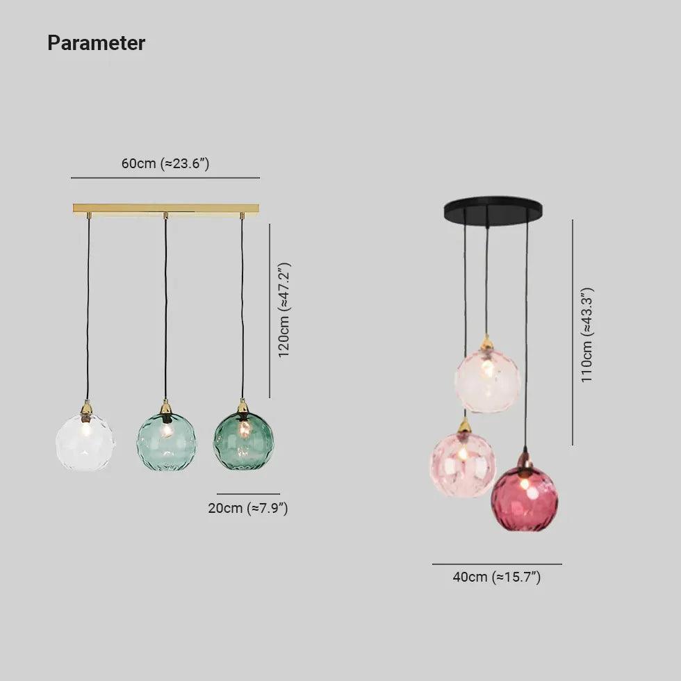 Modern 3-Light Glass Pendant Lighting Fixture for Dining Room - Elegant Hanging Chandelier with Clear Glass Shades - Perfect for Kitchen Island, Breakfast Nook & Farmhouse Decor