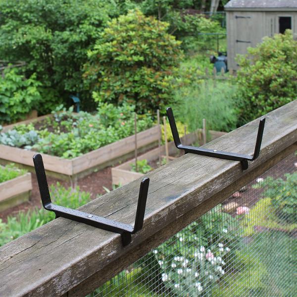 Sturdy Handrail Flower Box Bracket - Metal Planter Holder for Balcony Railings & Deck Railings - Perfect for Outdoor Flower Pots & Window Boxes