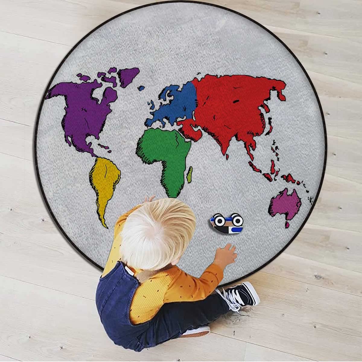 35.5 Inch Round Office Chair Mat for Hardwood Floors - Non-Slip Carpet Protector for Gaming, Rolling Chairs, Living Room & Study - Durable PVC Floor Mat for Home & Office Use