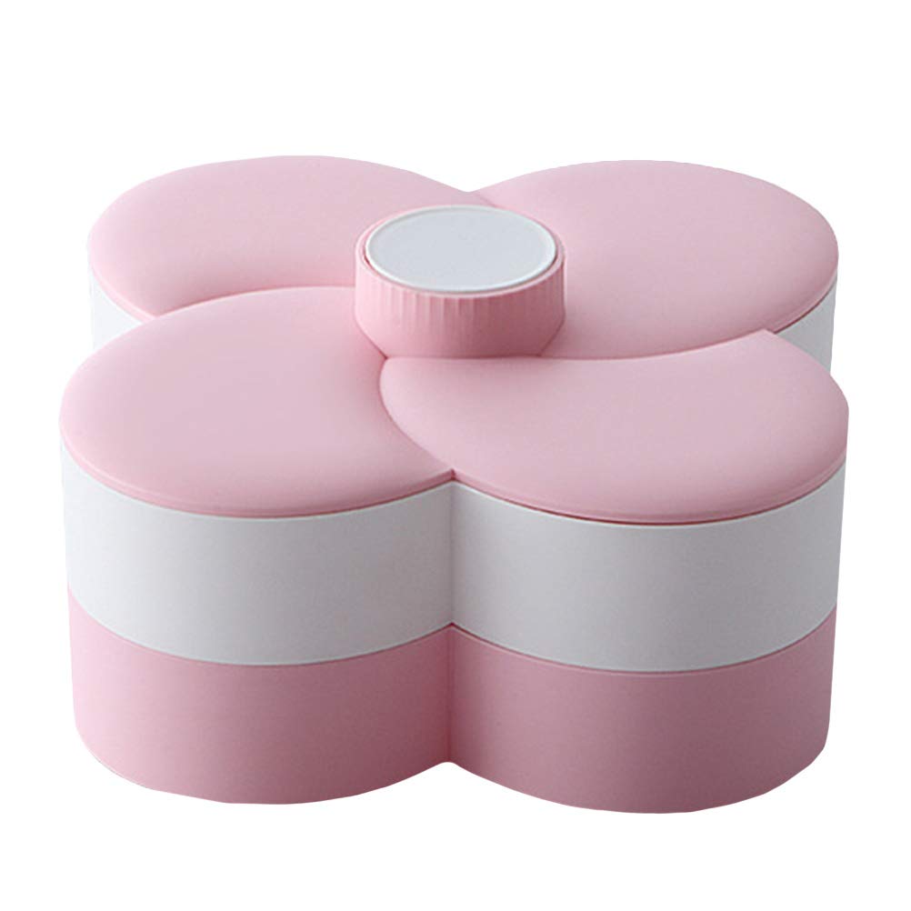 DOITOOL 1pc Rotating Petal-Shaped Candy Box - 6 Compartments for Dried Fruits, Nuts, Chocolates & Snacks - Perfect for Parties, Weddings, Home Decor & Gift Giving