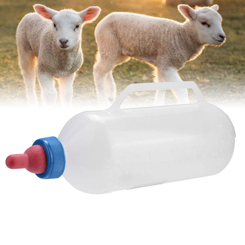 **1L Portable Goat Milk Feeding Bottle with Handle - Calf & Lamb Nursing Bottle for Small Animals - Ideal for Baby Goats, Lambs, and Calves Feeding at Home or Farm**