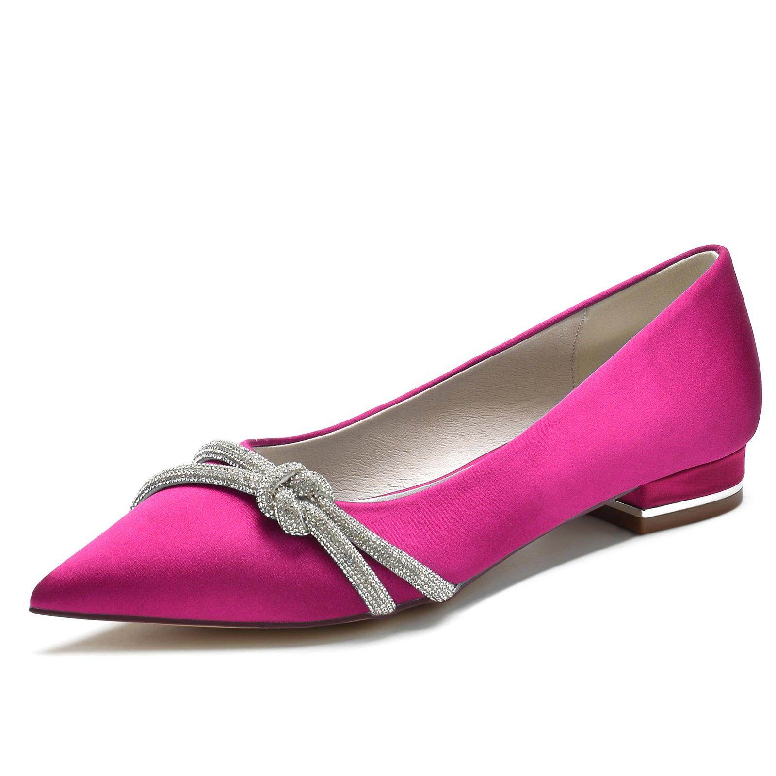 Flat Heel 2.5cm Silk-Like Comfortable Shoes CK0366 - Perfect for Office, Wedding & Casual Wear