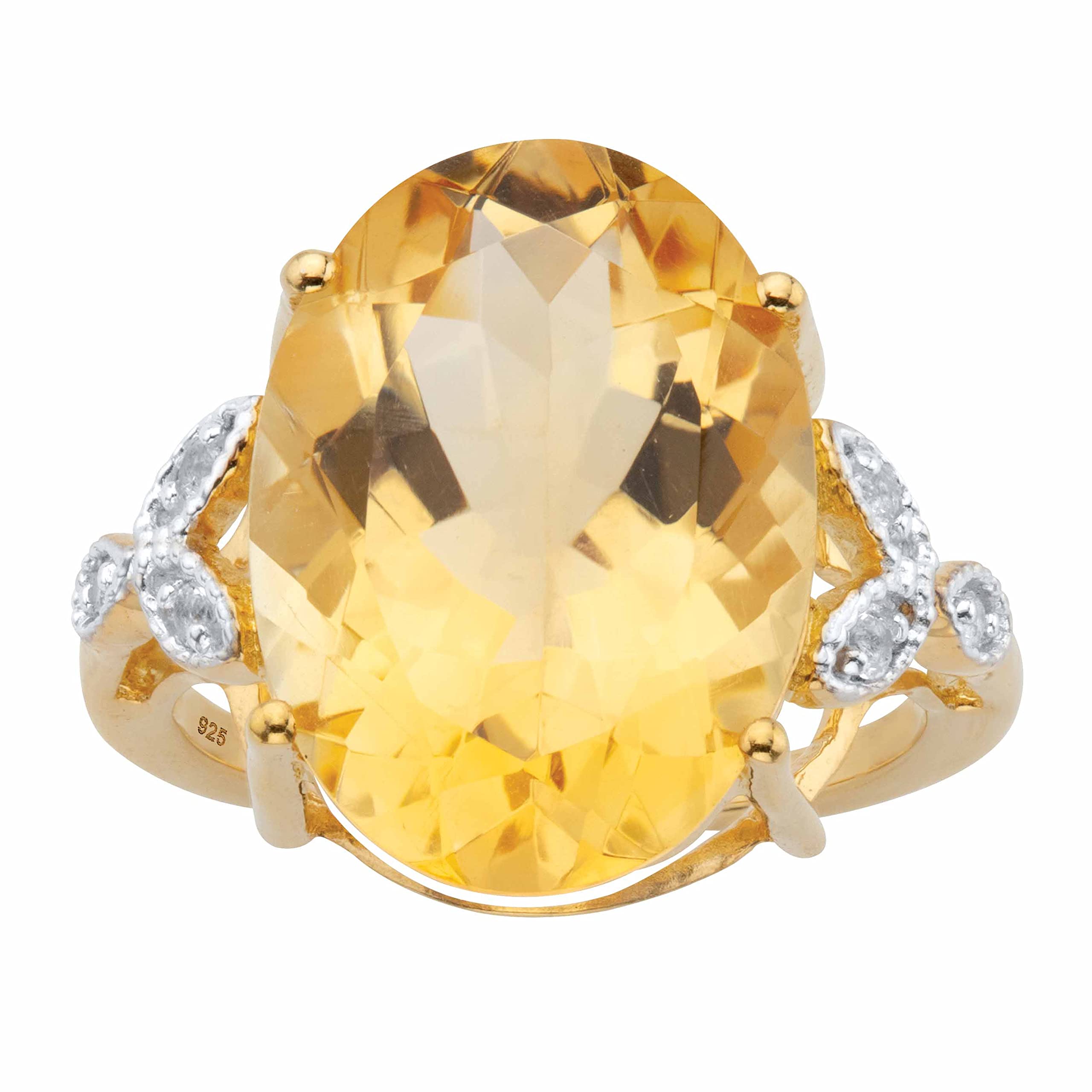 Yellow Gold Citrine & Topaz Ring Size 9 for Elegant Occasions