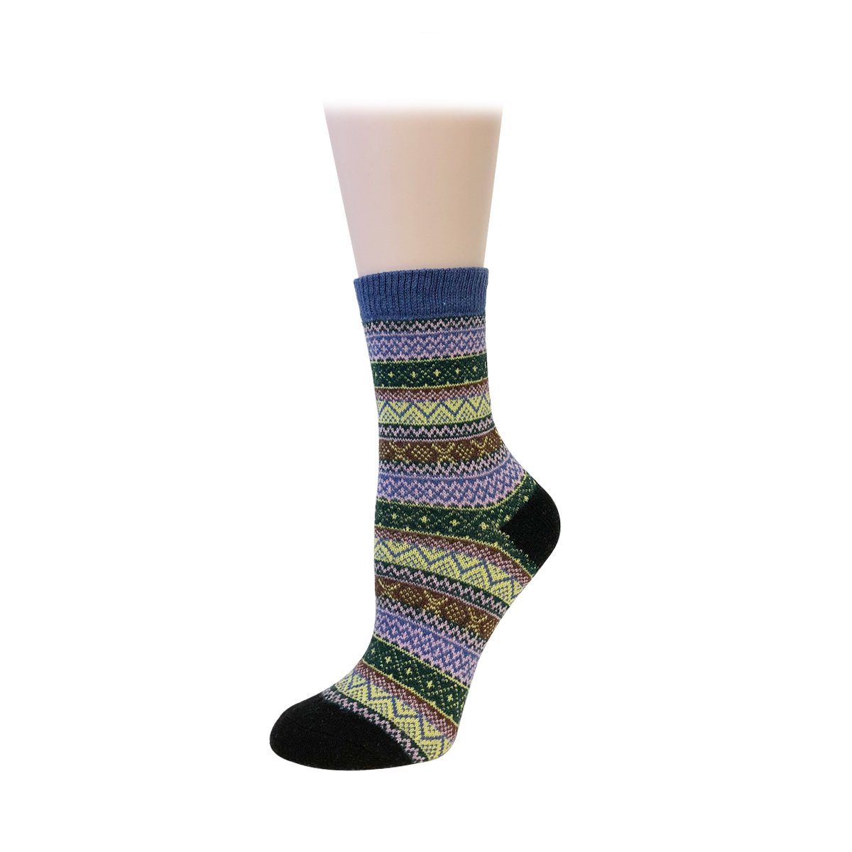 Allydrew Nordic Print Wool Socks - Soft & Warm Winter Socks for Men & Women - 5 Pairs Pack - Perfect for Hiking, Home & Office Wear