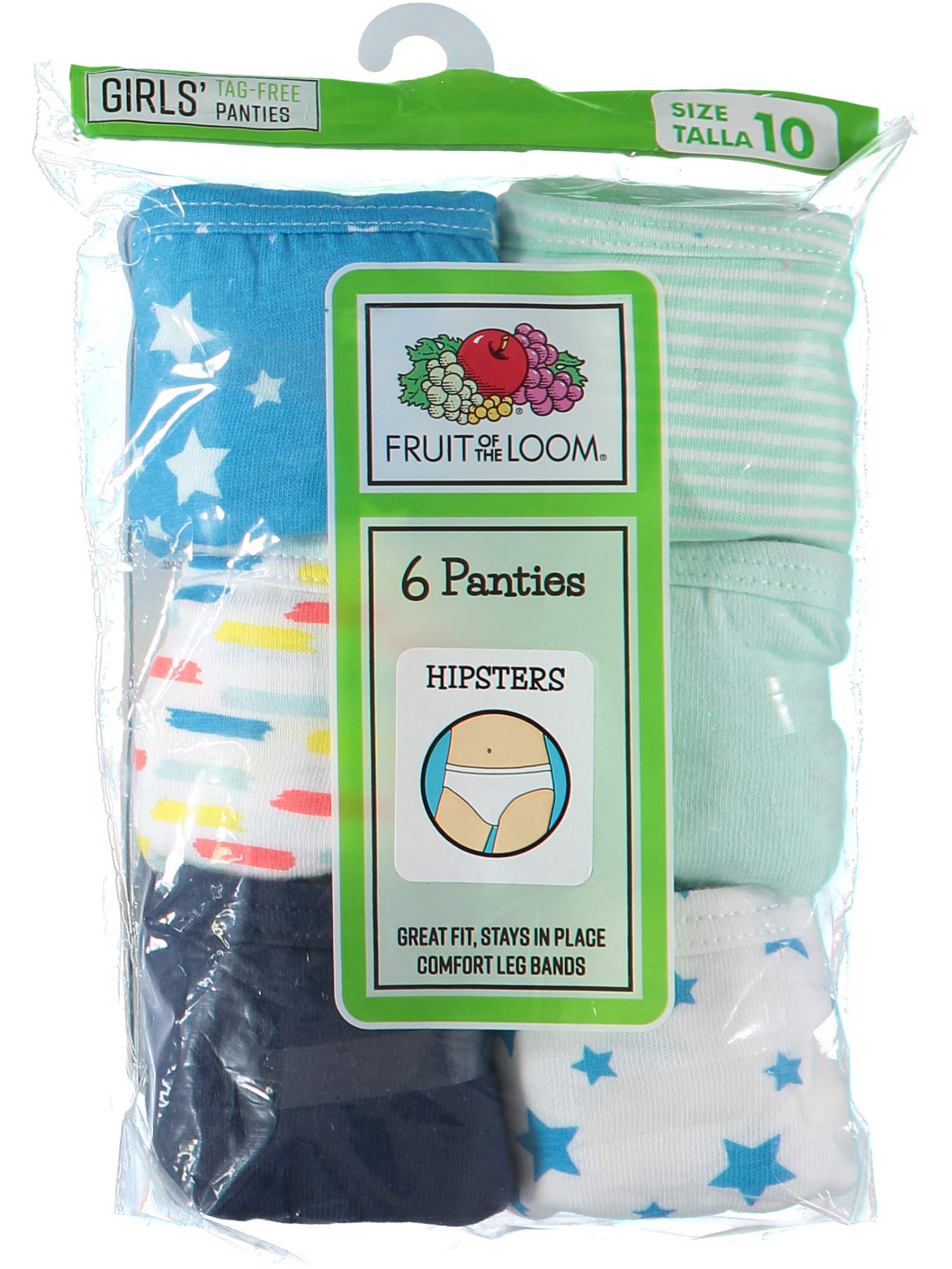 Fruit of the Loom Girls Cotton Hipster Underwear 5-Pack - Soft Breathable Comfortable Underwear for Kids & Teens - Perfect for School, Sports & Everyday Wear