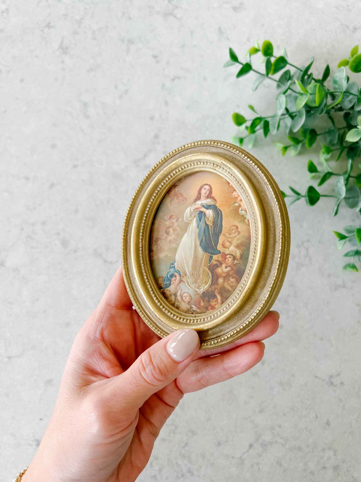 Petite Immaculate Conception Framed Art - Religious Home Decor for Wall Display in Living Room, Bedroom or Chapel