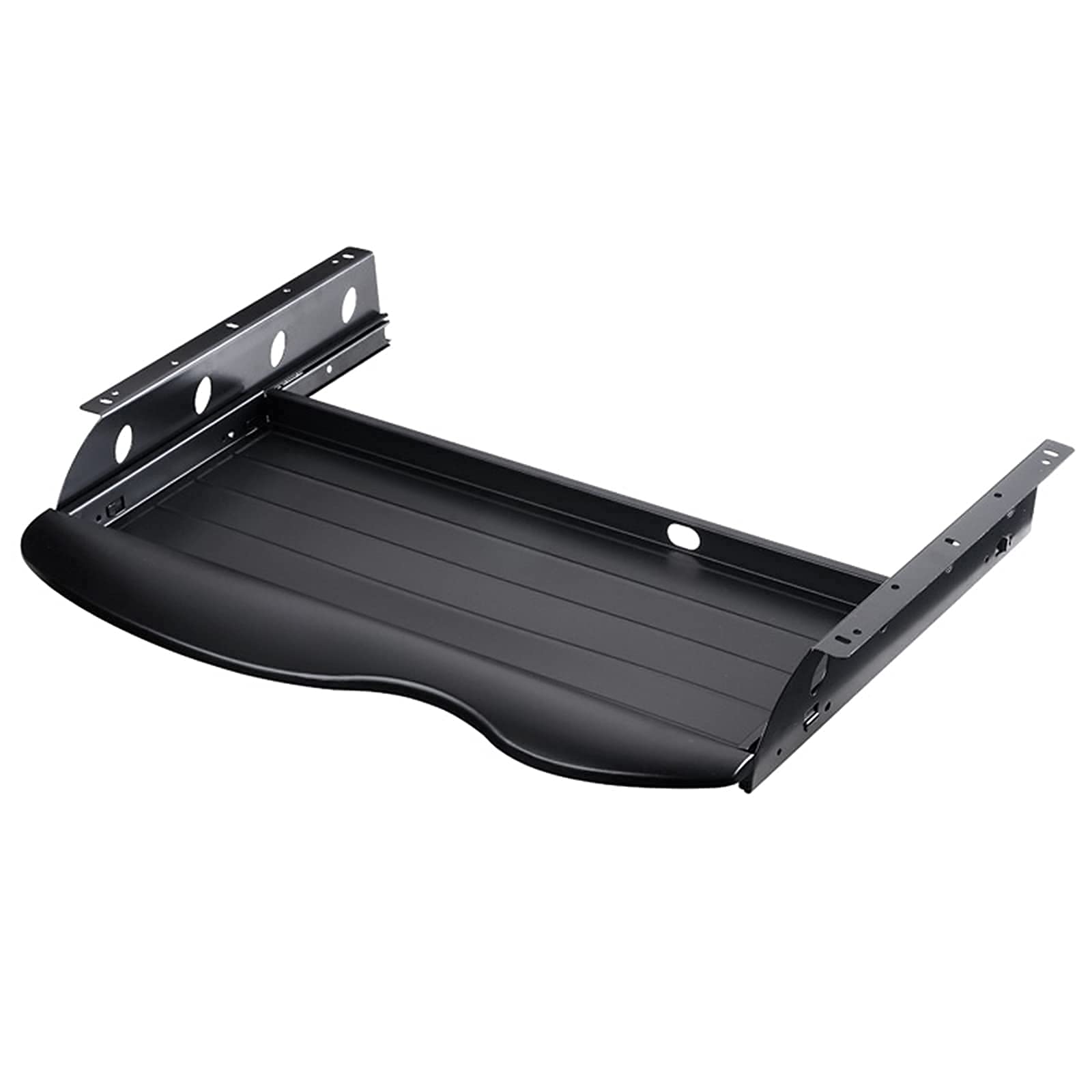 Ergonomic Black Under Desk Keyboard Tray - Retractable Computer Keyboard Drawer with Mouse Platform | Space-Saving Workstation Organizer for Office & Home Use