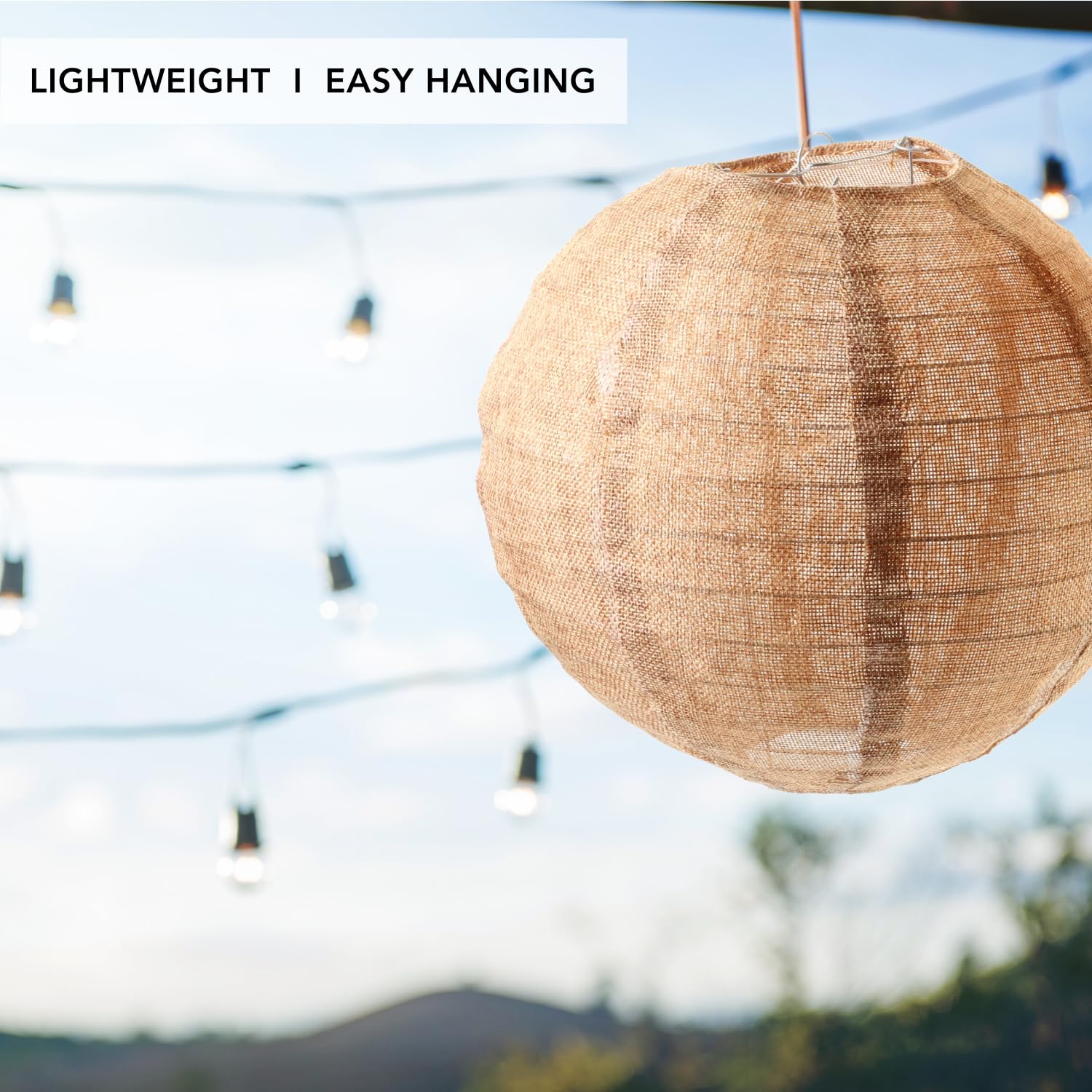 Andaz Press Hanging Burlap Lanterns - 8