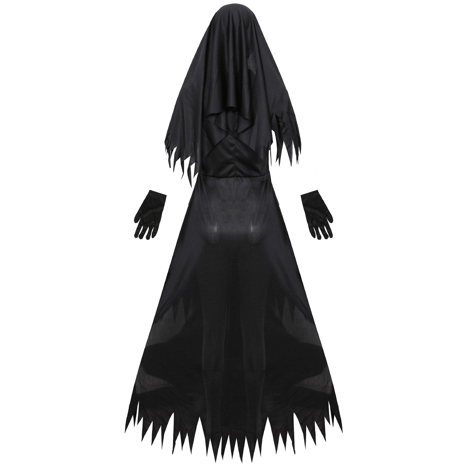 Women's Nun Costume Set with Headgear & Hat - Halloween Cosplay, Party Favors, Standard Size - Perfect for Halloween Parties, Themed Events & Religious Plays