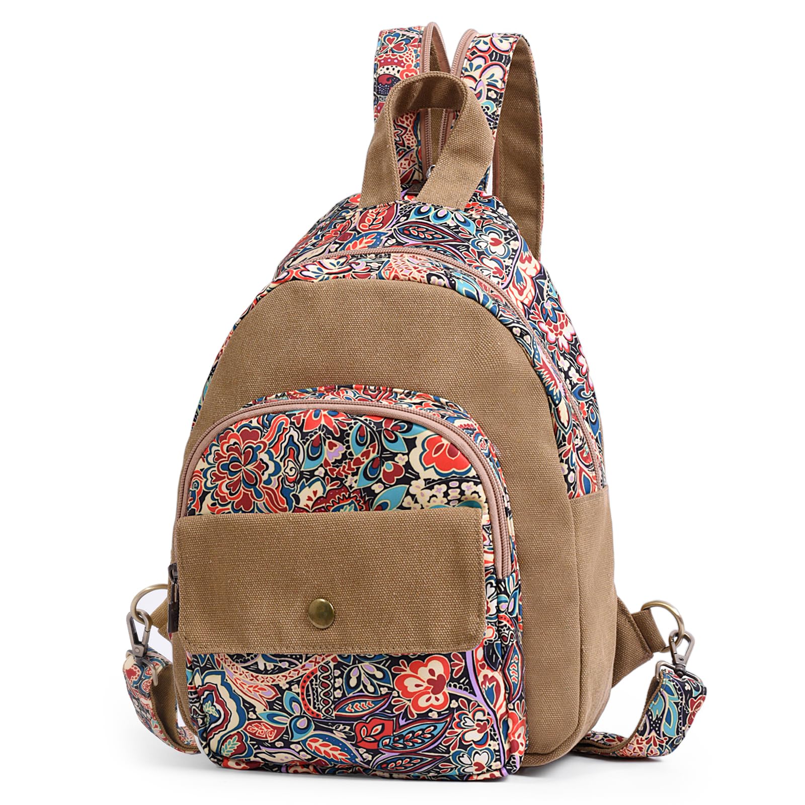 Premium Black Butterfly Women's Backpack - Stylish Crossbody Sling Bag for Travel, Hiking & Daily Use | Comfortable Chest Daypack (Khaki) | Perfect for Commuting, Outdoor Adventures & College Campus