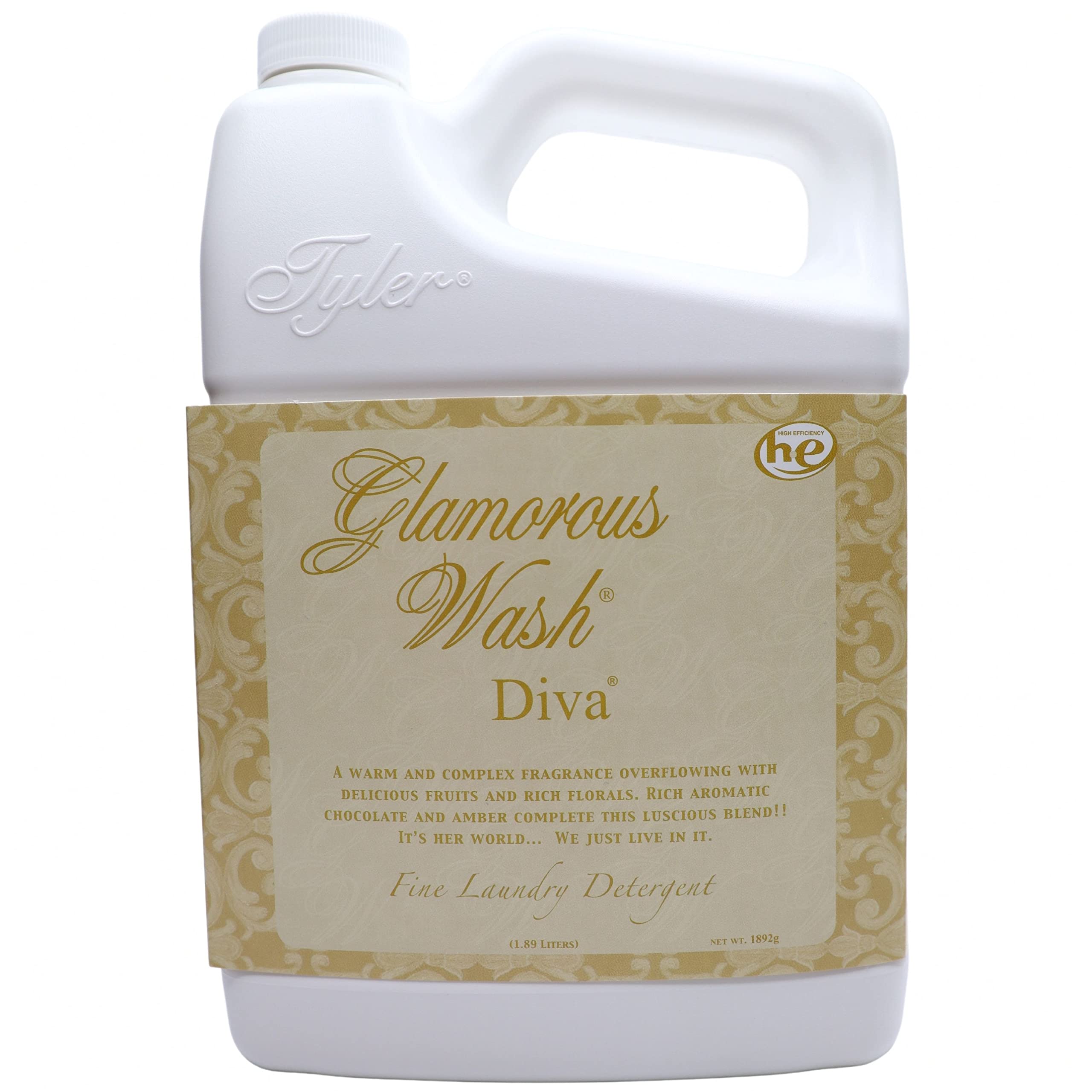 Tyler Candle Company Glamorous Wash Diva Premium Liquid Laundry Detergent for Clothes - 64 Fl Oz (1 Pack) | Gentle on Fabrics, Ideal for Delicates & Everyday Laundry