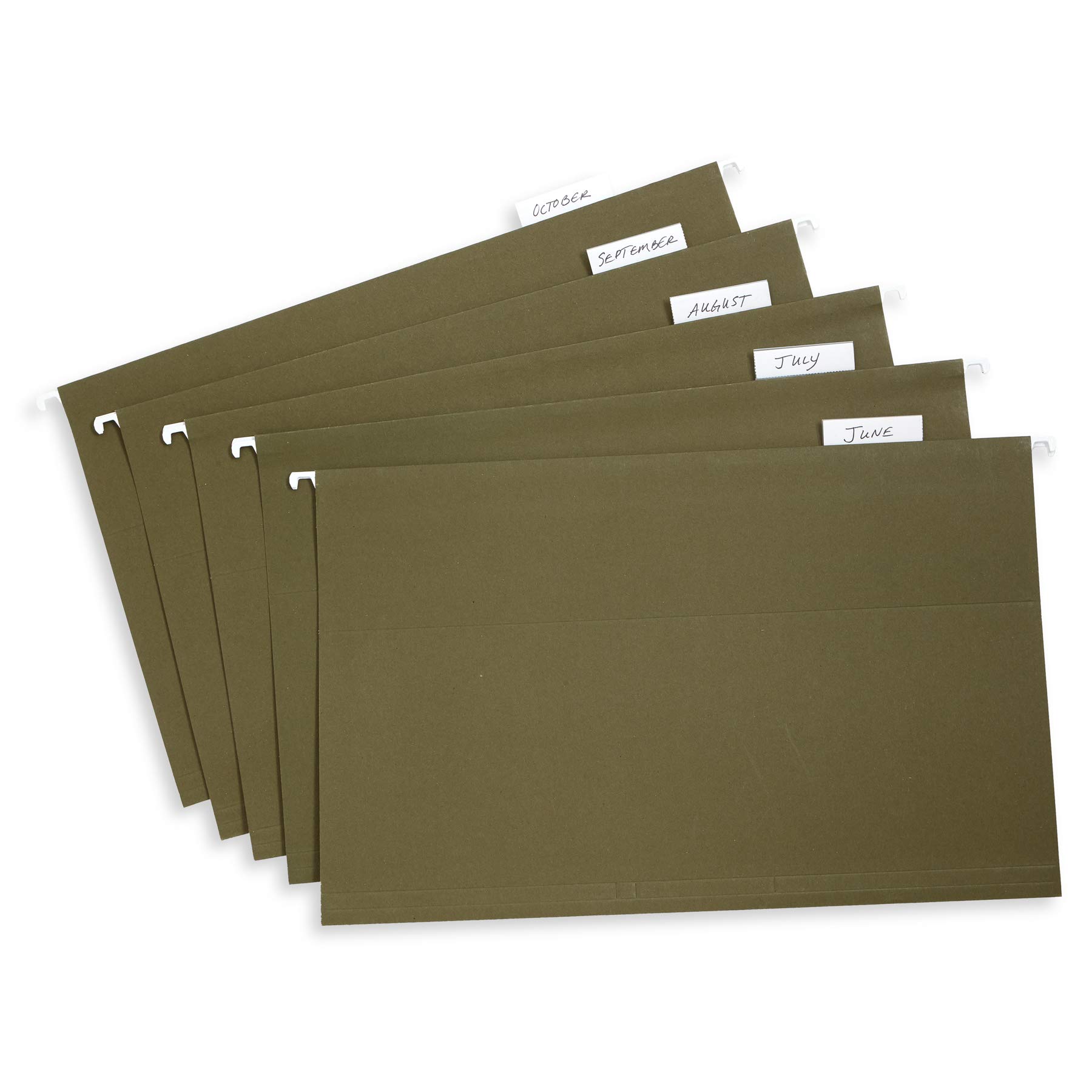 Blue Summit Supplies Hanging File Folders - 1/5 Cut Adjustable Tabs, Legal Size (8.5 x 14.5 Inches), 5 Tab Positions for Easy Organization - Perfect for Law Offices, Legal Documents & Home Filing - Standard Green (50-Pack)