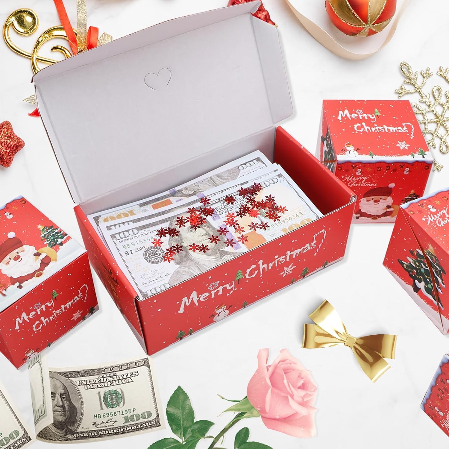 2024 New Pop-Up Explosion Gift Box - Unique Folding Bouncing Red Envelope Money Holder for Christmas & Birthdays | Surprise Present Box for Cash Gifts, Parties & Special Occasions