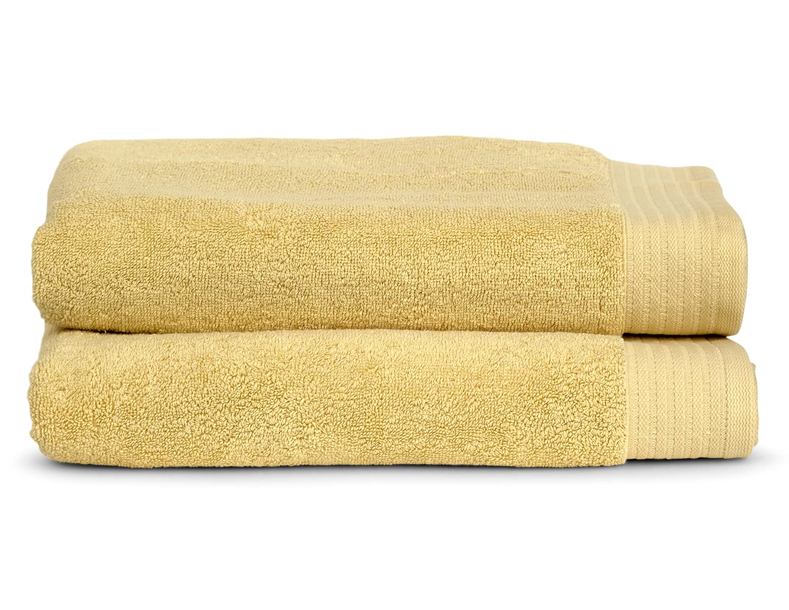 Luxury Bath Towels Set of 2 - 100% Long Staple Turkish Cotton, Ultra Soft & Highly Absorbent, Cream Color - Perfect for Spa, Bathroom & Hotel Use