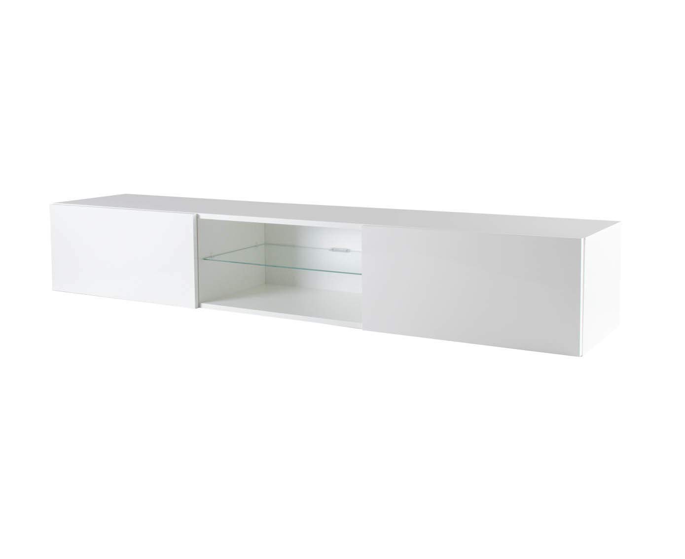VIGO Glass TV Stand for Flat Screen TVs - Modern White TV Stand with Tempered Glass - Perfect for Living Room, Bedroom & Home Theater Setup