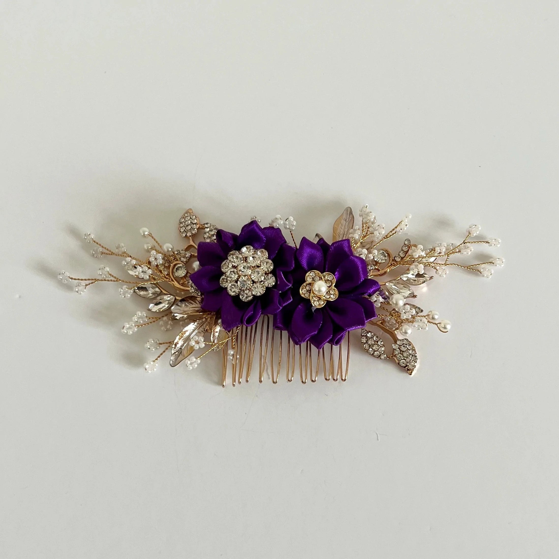 Elegant Floral Bridal Hair Comb - Wedding Hair Accessory with Flowers in All Colors (TT325) | Perfect for Brides, Bridesmaids & Special Occasions
