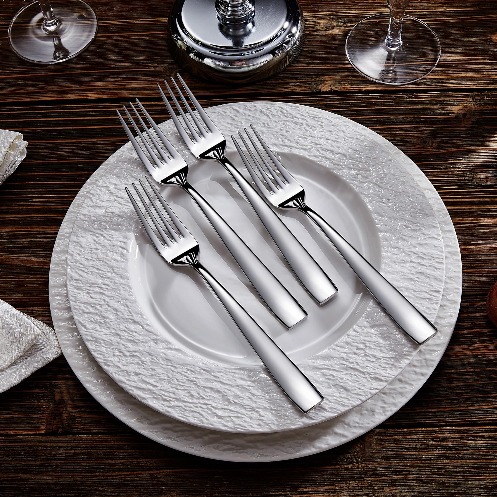 KEAWELL Premium 20/45/65-Piece Louis Silverware Set - 18/10 Stainless Steel Flatware for 4/8/12 People - Elegant Dining Utensils Set - Dishwasher Safe - Perfect for Dinner Parties, Weddings & Everyday Use (65-Piece)