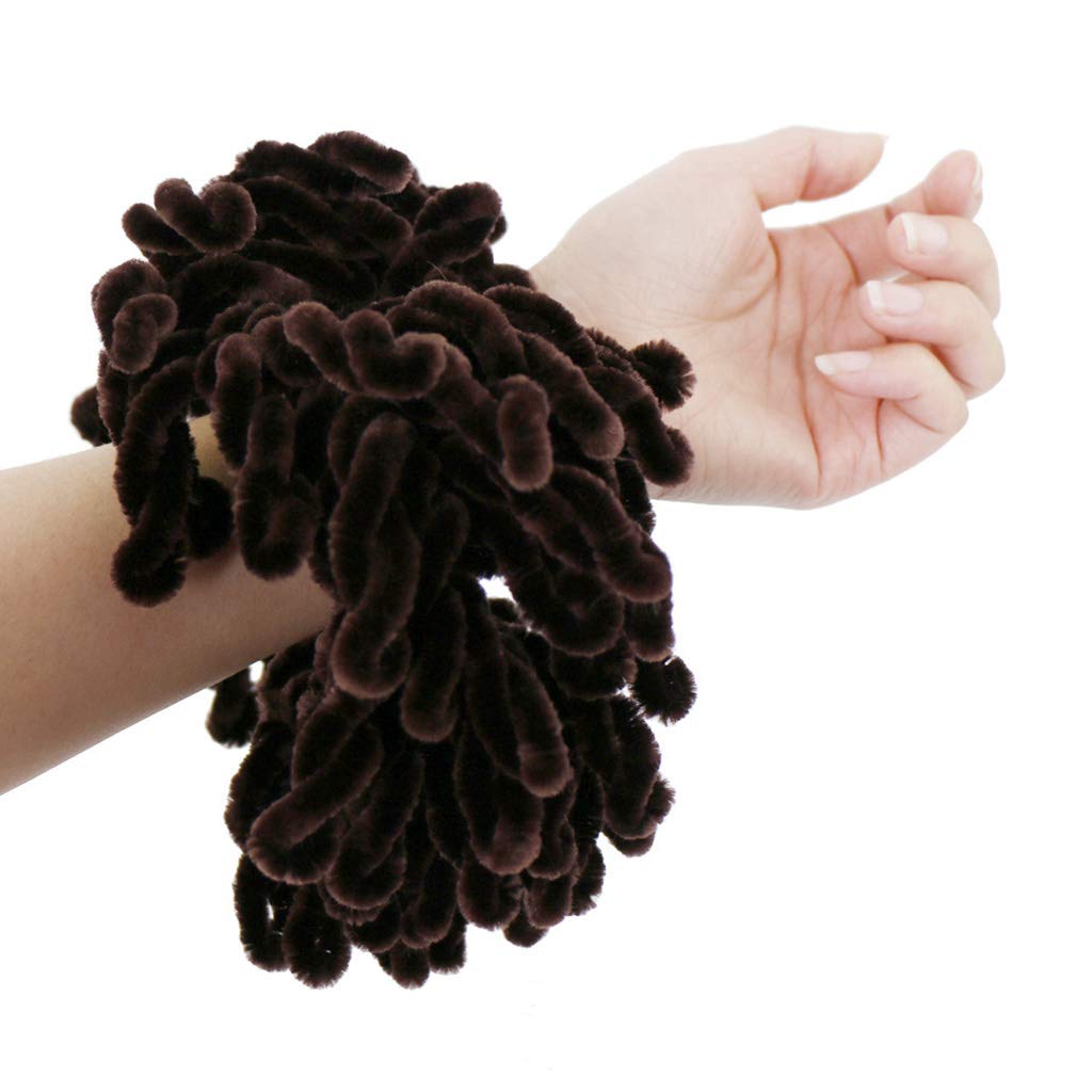 1PC Muslim Women's Fluffy Velvet Hijab Scrunchies - Solid Color Large Hair Tie, Bun Clip with Flexible Rubber Band (Black) | Perfect for Daily Wear, Prayer & Special Occasions