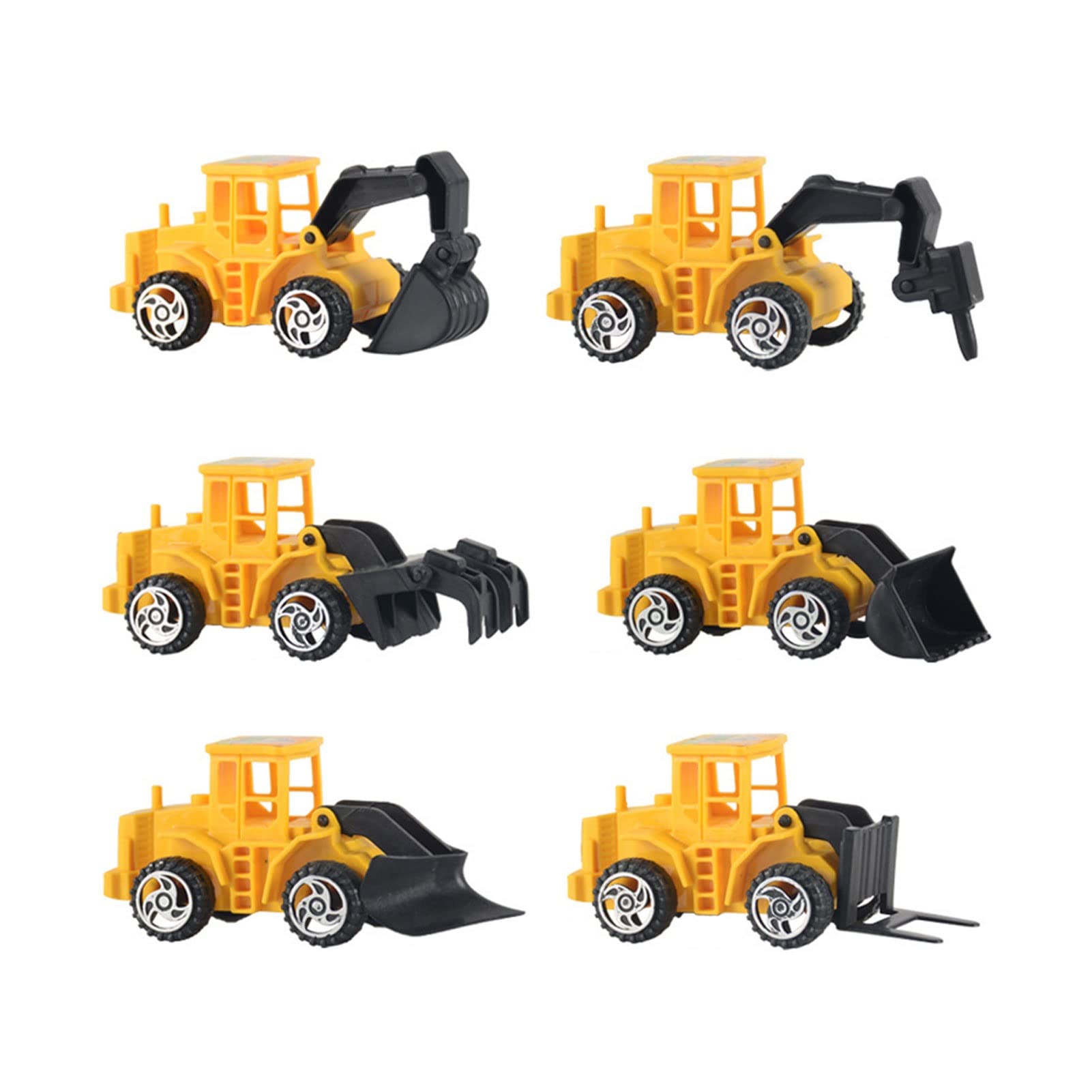 BZGKNUL 6-Piece Construction Truck Toy Set - Inertia Vehicle Models, Classic Educational Building Toys, Mini Alloy Engineering Excavator & Sliding Cars for Kids | Perfect for Pretend Play, STEM Learning & Birthday Gifts