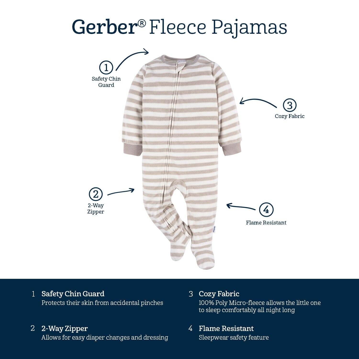 2 Pack Neutral Grey Penguin Fleece Pajamas for Baby & Toddler - Soft & Cozy Sleepwear for Boys & Girls - Perfect for Winter Nights & Bedtime Comfort