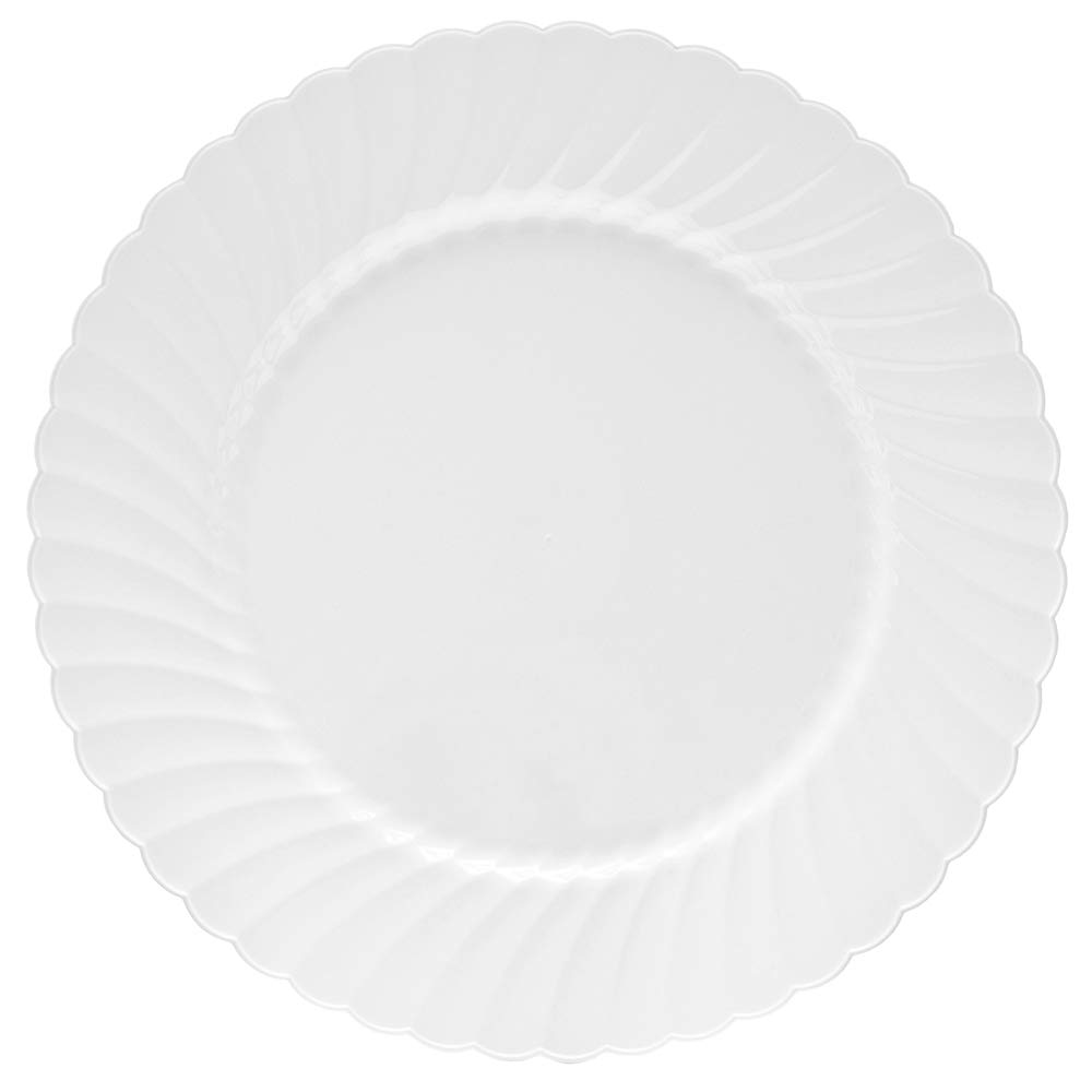 WNA CW10144W Classicware 10.25 Inch White Plastic Plates - Bulk Pack of 144 Disposable Dinner Plates for Parties, Picnics & Catering Events
