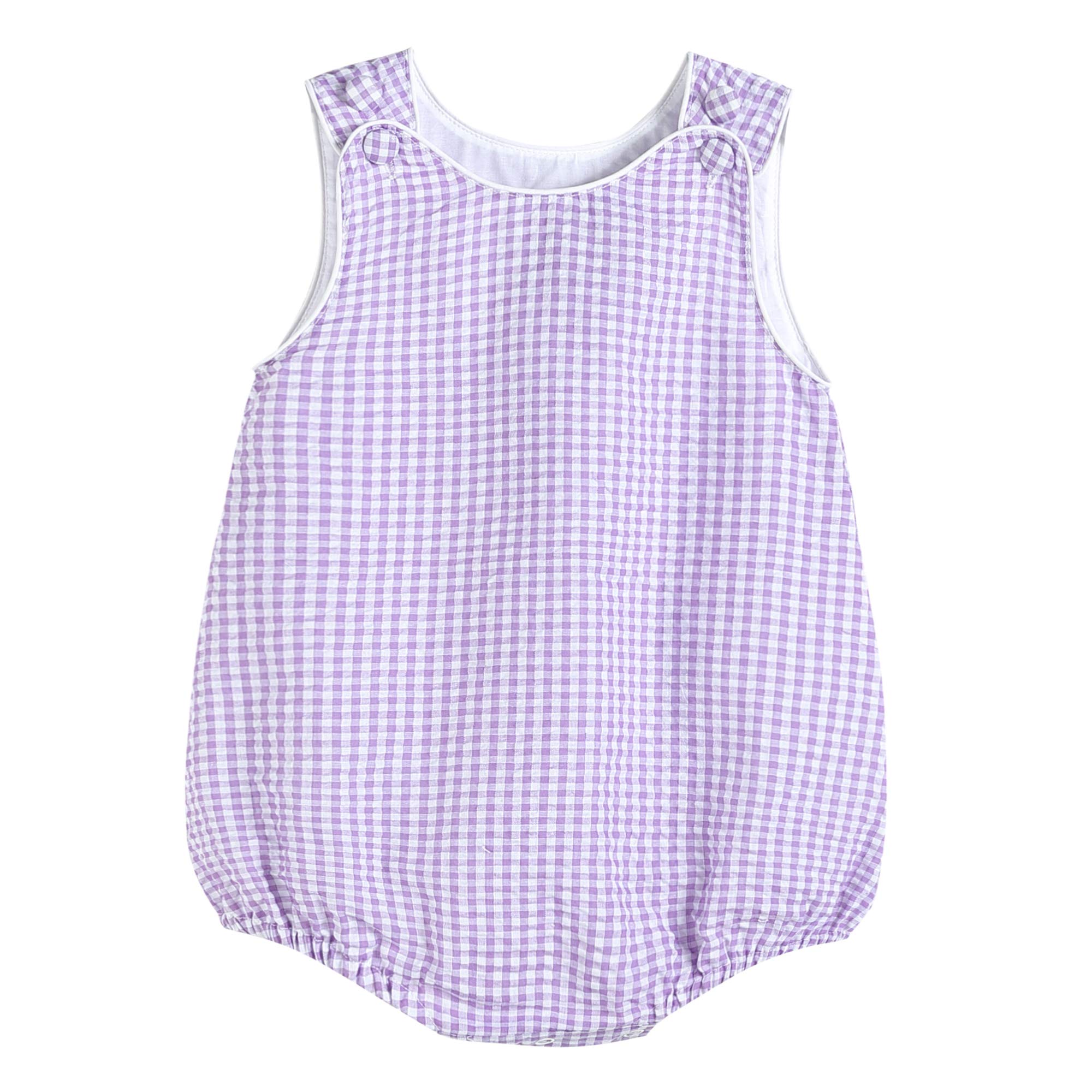 Lil Cactus Baby & Toddler Boys Girls Seersucker Gingham Bubble Romper One-Piece Outfit - Perfect for Summer Playdates, Beach Trips & Photo Shoots