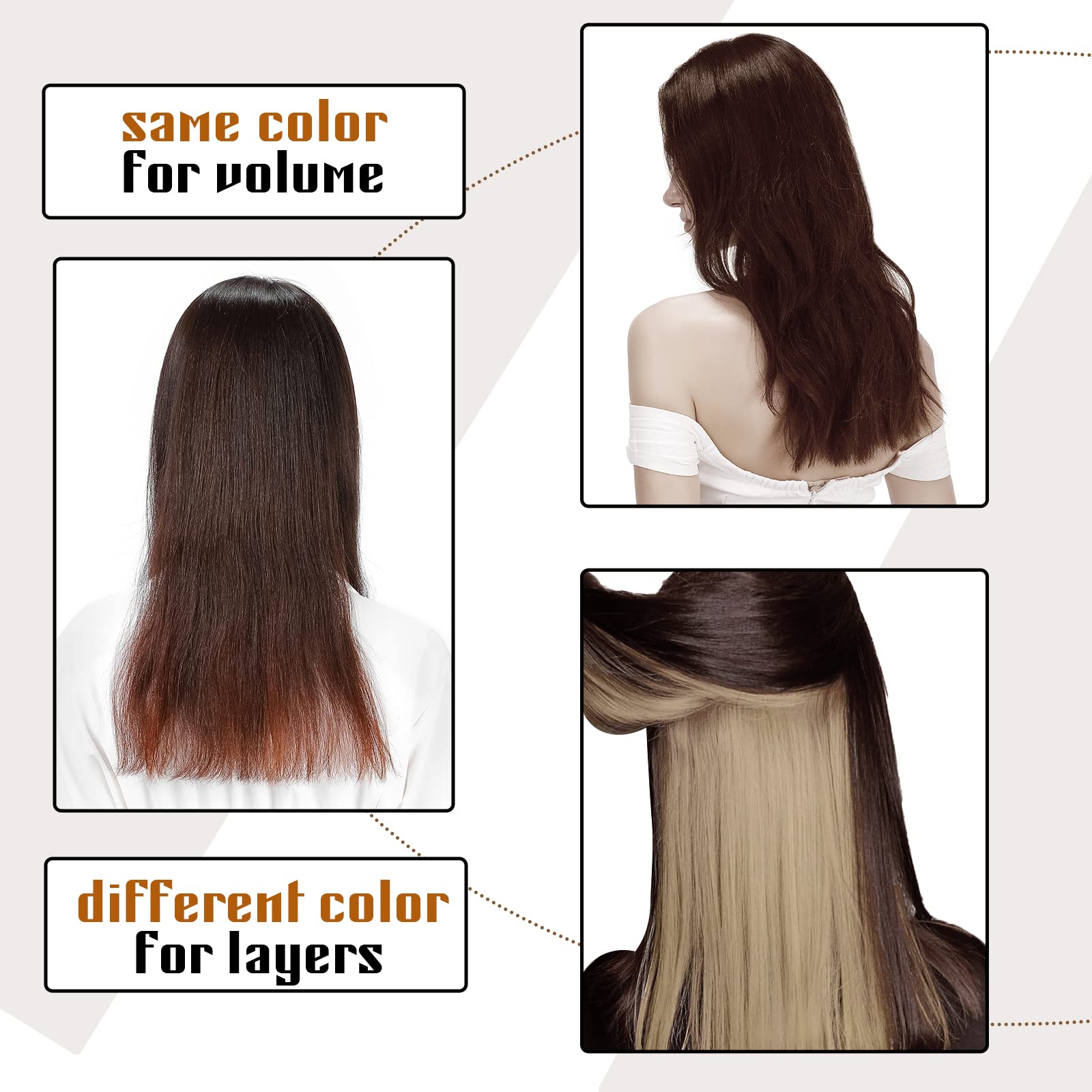 Benehair Clip-In Hair Extensions 18 Inch Dark Brown (#2) - 3/4 Full Head One Piece with 5 Clips | 100% Real Human Hair for Women with Thinning Hair | Perfect for Daily Wear, Parties & Special Occasions