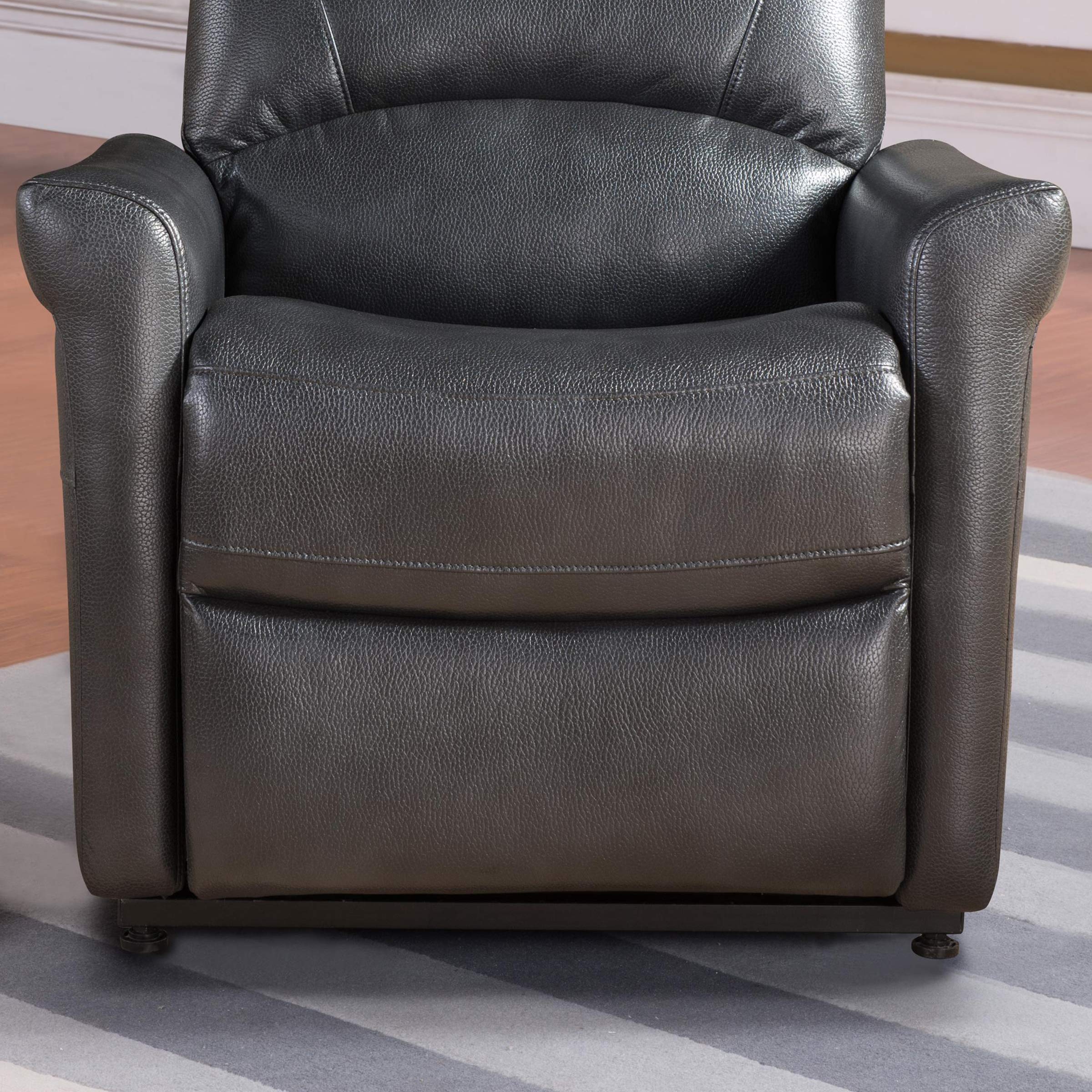 AC Pacific Contemporary Faux Leather Power Recliner Lift Chair with USB Ports - Ergonomic Gaming & Living Room Reclining Chair in Charcoal - Perfect for Home Theater, Office & Relaxation