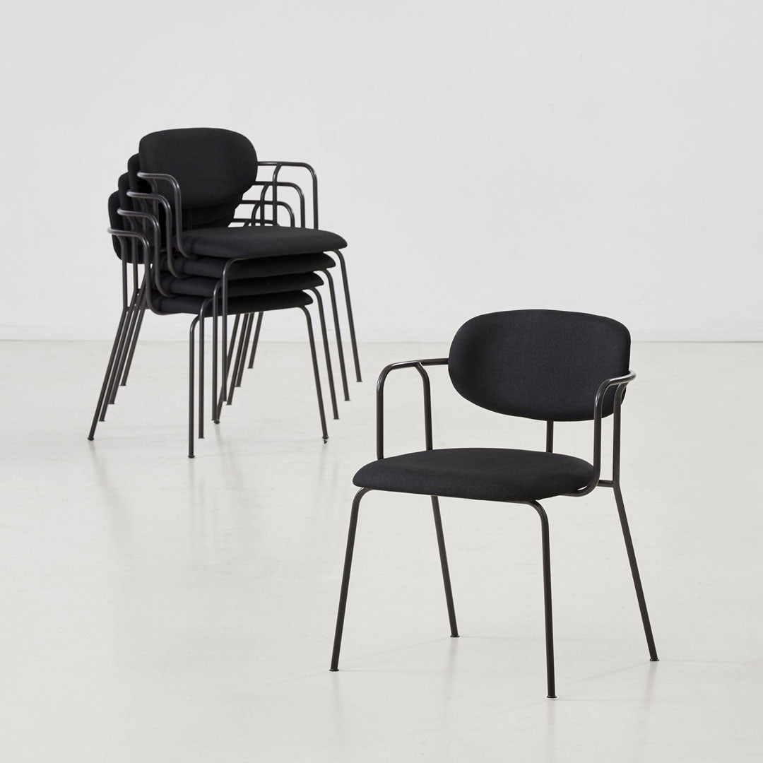Stackable Dining Chairs Set of 4 - Modern Wooden Frame Kitchen Chairs for Small Spaces - Perfect for Home, Office, Restaurant & Outdoor Use
