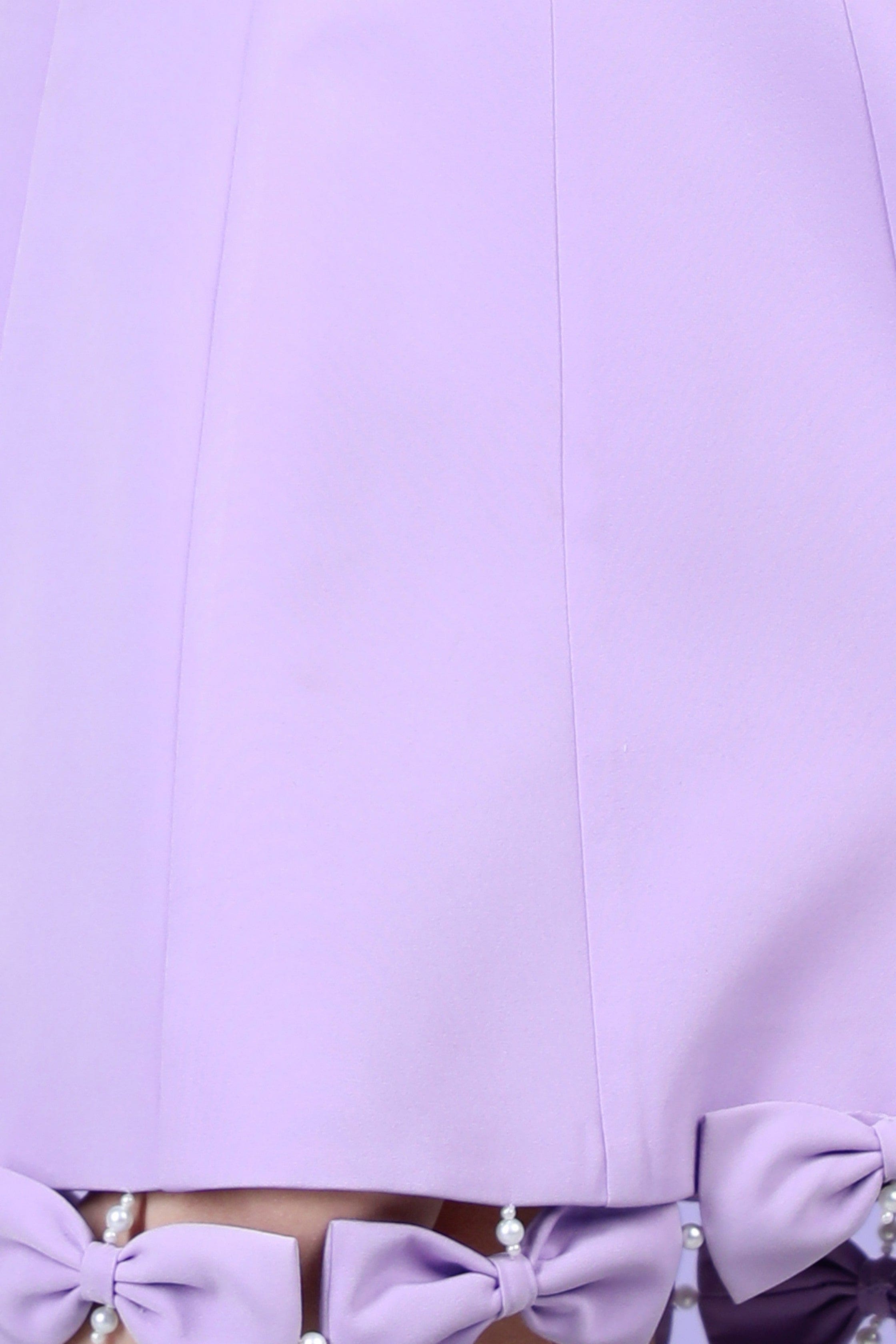 Elegant A-Line Dress with All-Over Bow Embellishments - Perfect for Weddings, Parties & Special Occasions