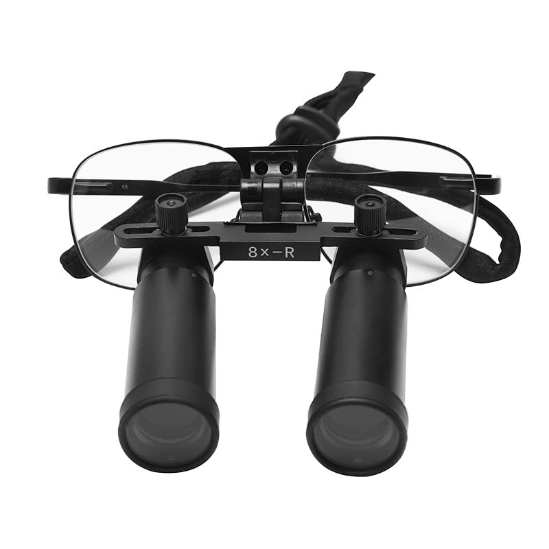8X Magnifying Glasses for ENT & Ophthalmology - High Power Binocular Loupes with Adjustable Headband - Perfect for Dental, Surgical, Jewelry & Watch Repair
