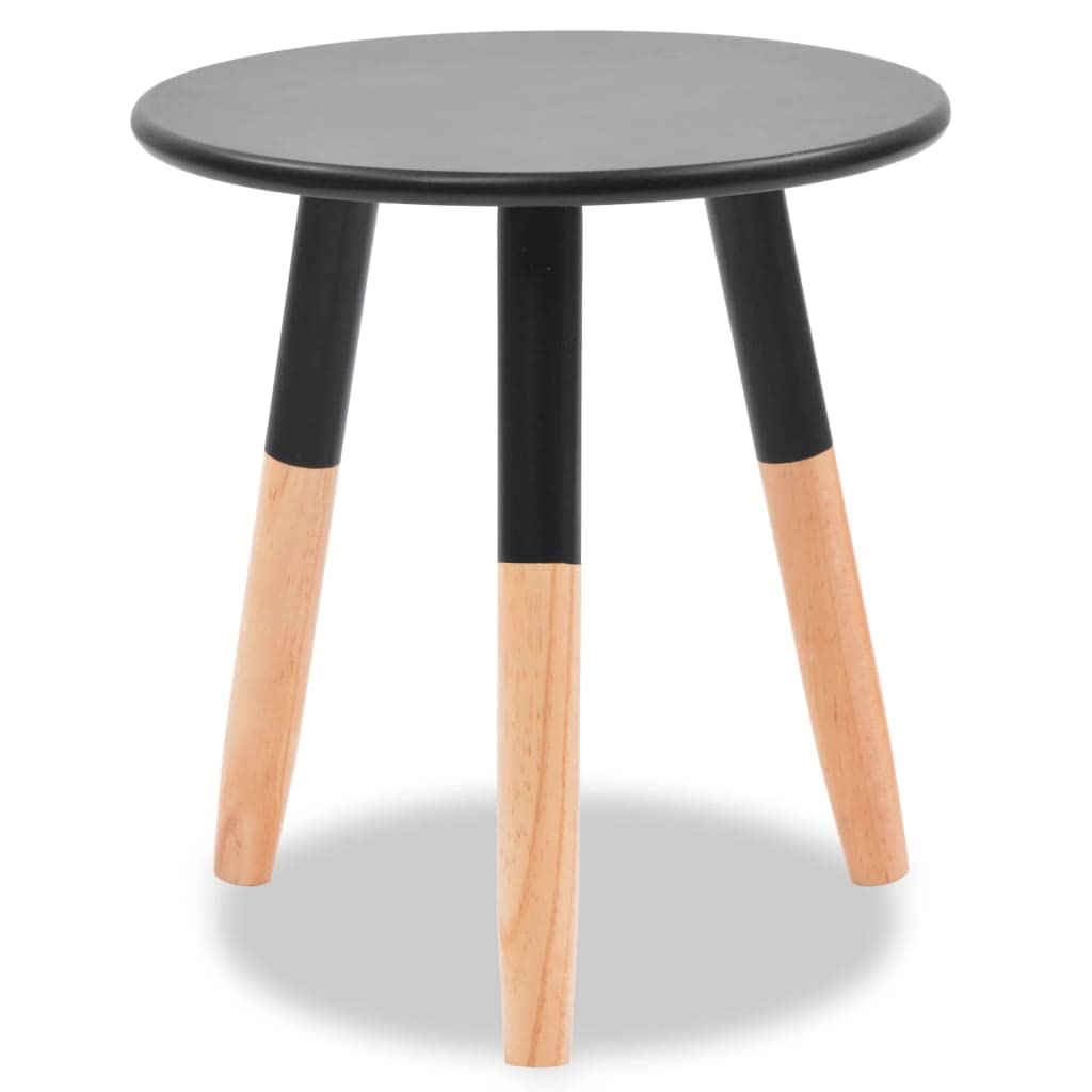 vidaXL 2-Piece Scandinavian Style Solid Pinewood Side Table Set in Black - Elegant End Tables for Living Room, Bedroom, Office | Perfect as Nightstands, Coffee Tables or Lounge Accent Furniture