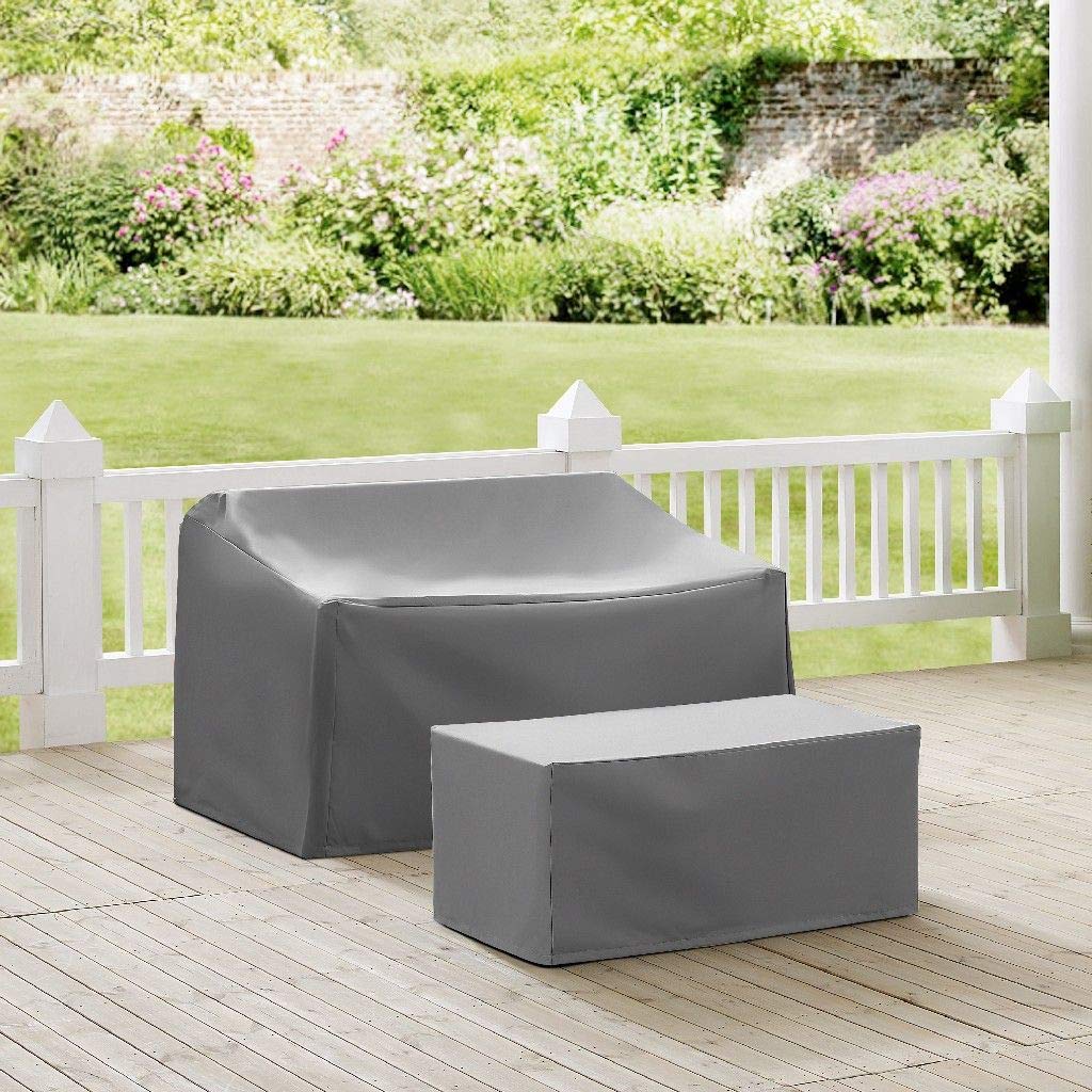 Crosley MO75001-GY 2-Piece Furniture Cover Set - Waterproof Loveseat & Coffee Table Protector, Gray - Perfect for Indoor/Outdoor Use, Living Room, Patio, and RV Furniture Protection