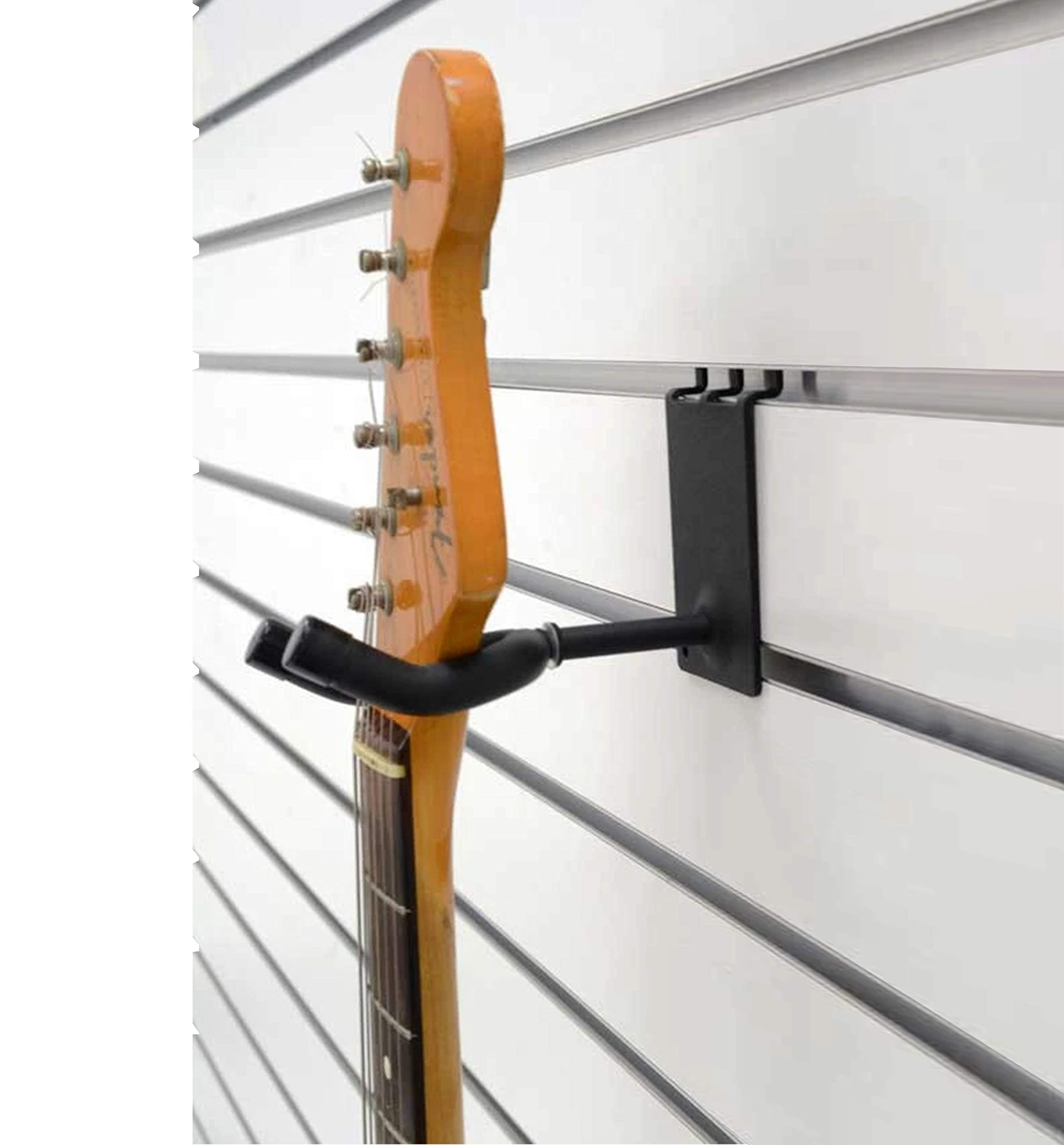 Victory Display No Drill Guitar Wall Mount Hanger - Padded Metal Slatwall & Pegboard Hook for Acoustic, Bass & Electric Guitars (2